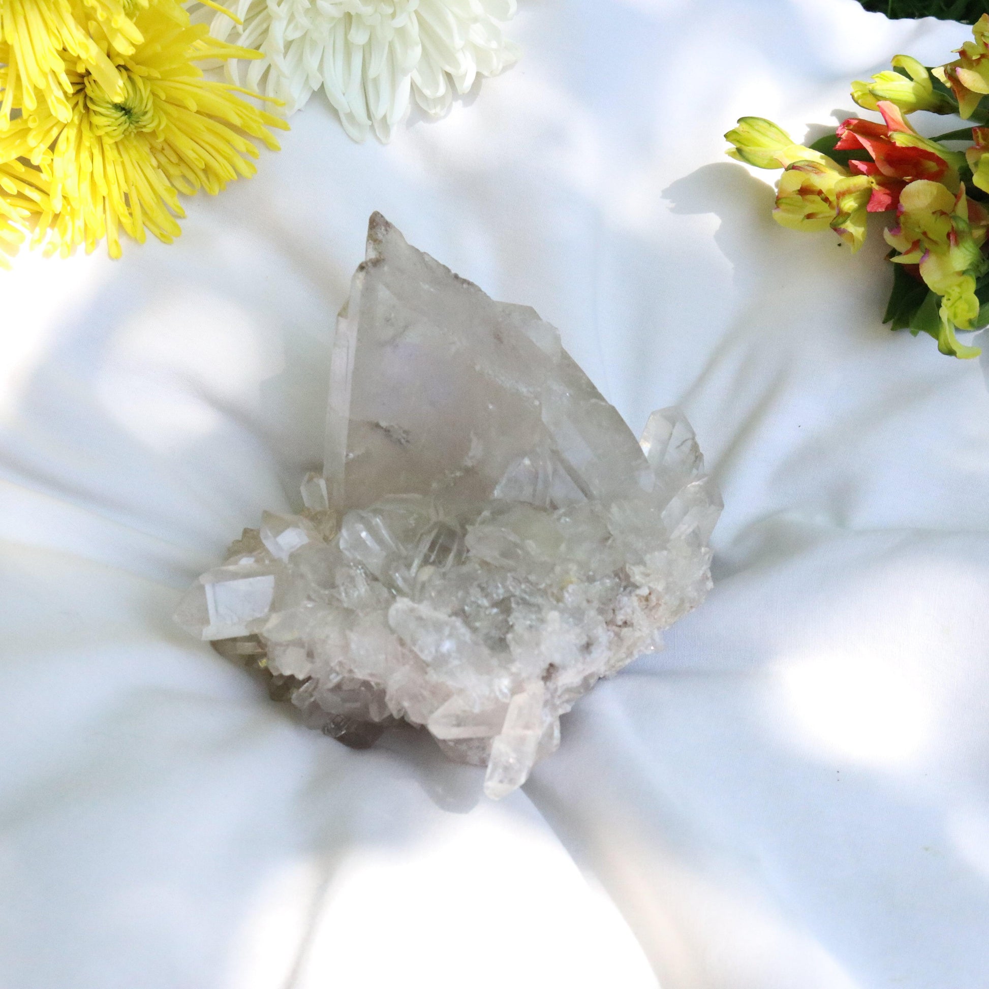 Large Grade A Lithium Quartz Self- Healed Cluster ~ Amazing Clarity and Clusters ~ Locale Brazil - Earth Family Crystals