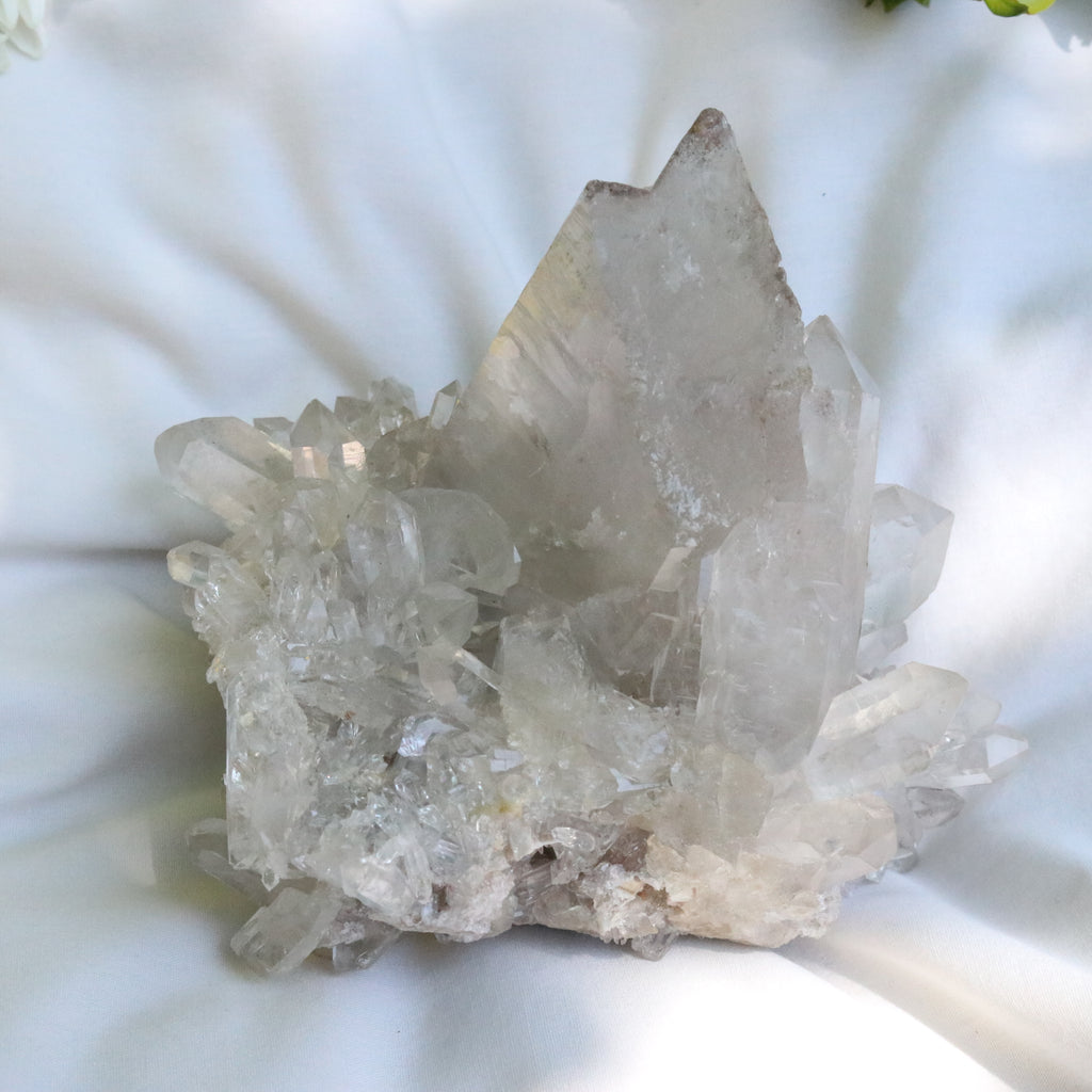 Large Grade A Lithium Quartz Self- Healed Cluster ~ Amazing Clarity and Clusters ~ Locale Brazil - Earth Family Crystals
