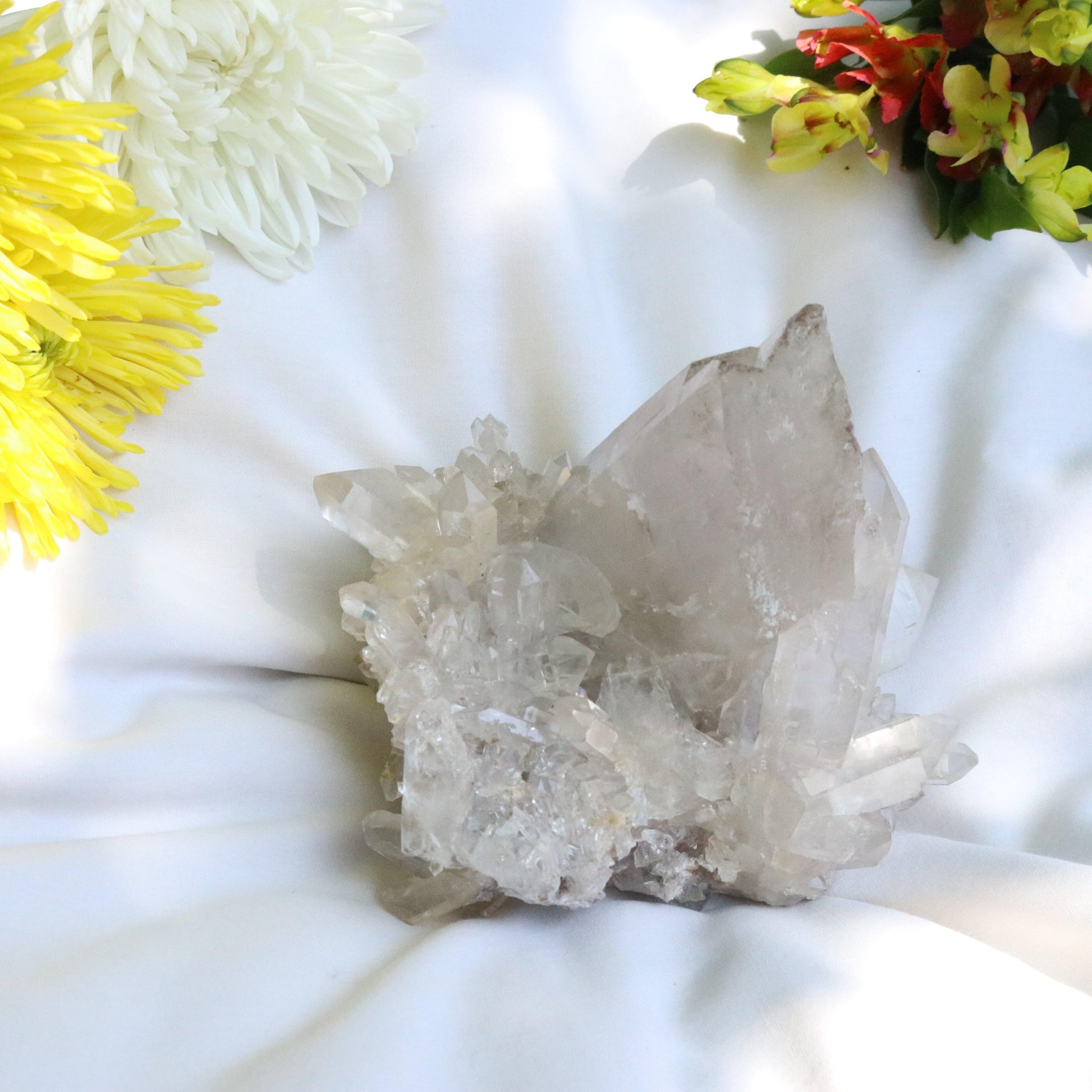 Large Grade A Lithium Quartz Self- Healed Cluster ~ Amazing Clarity and Clusters ~ Locale Brazil - Earth Family Crystals