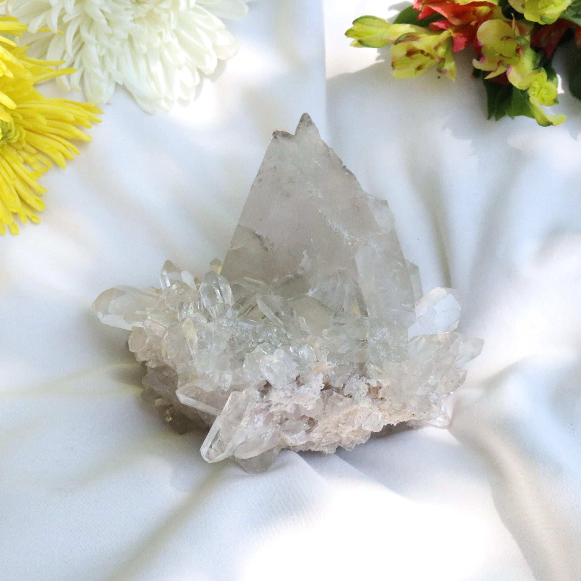 Large Grade A Lithium Quartz Self- Healed Cluster ~ Amazing Clarity and Clusters ~ Locale Brazil - Earth Family Crystals