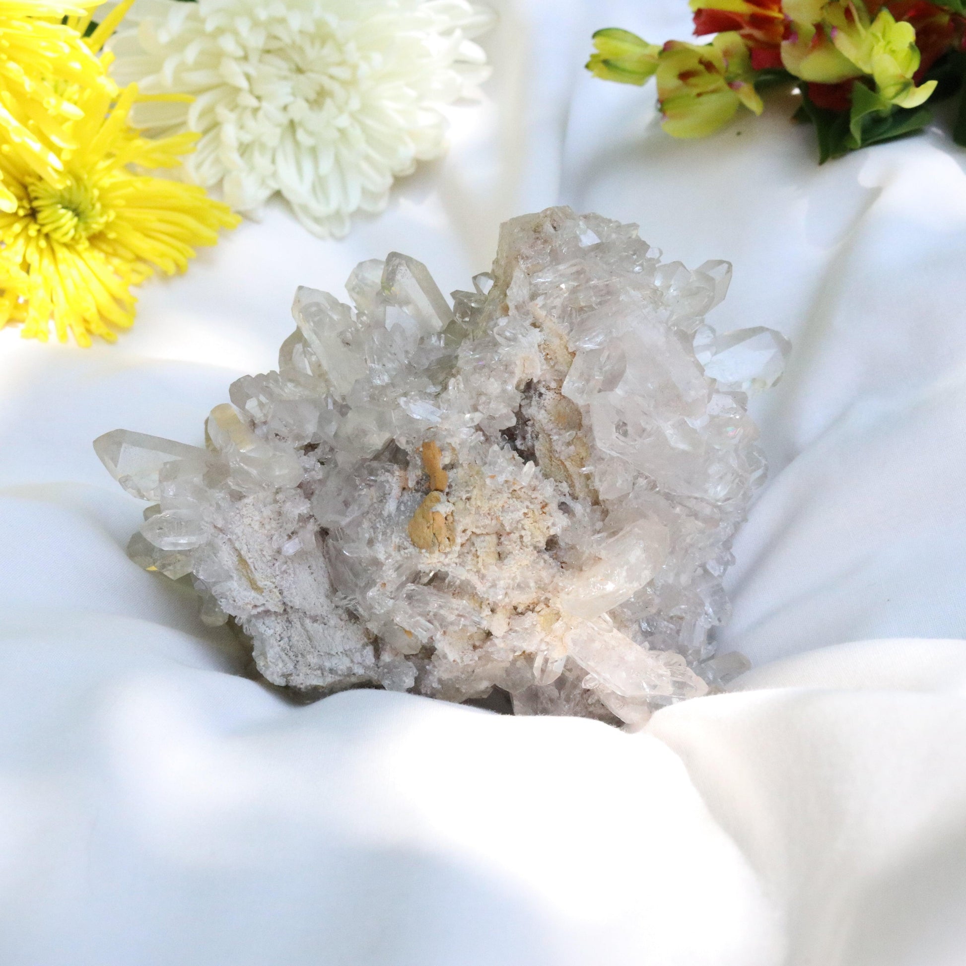 Large Grade A Lithium Quartz Self- Healed Cluster ~ Amazing Clarity and Clusters ~ Locale Brazil - Earth Family Crystals