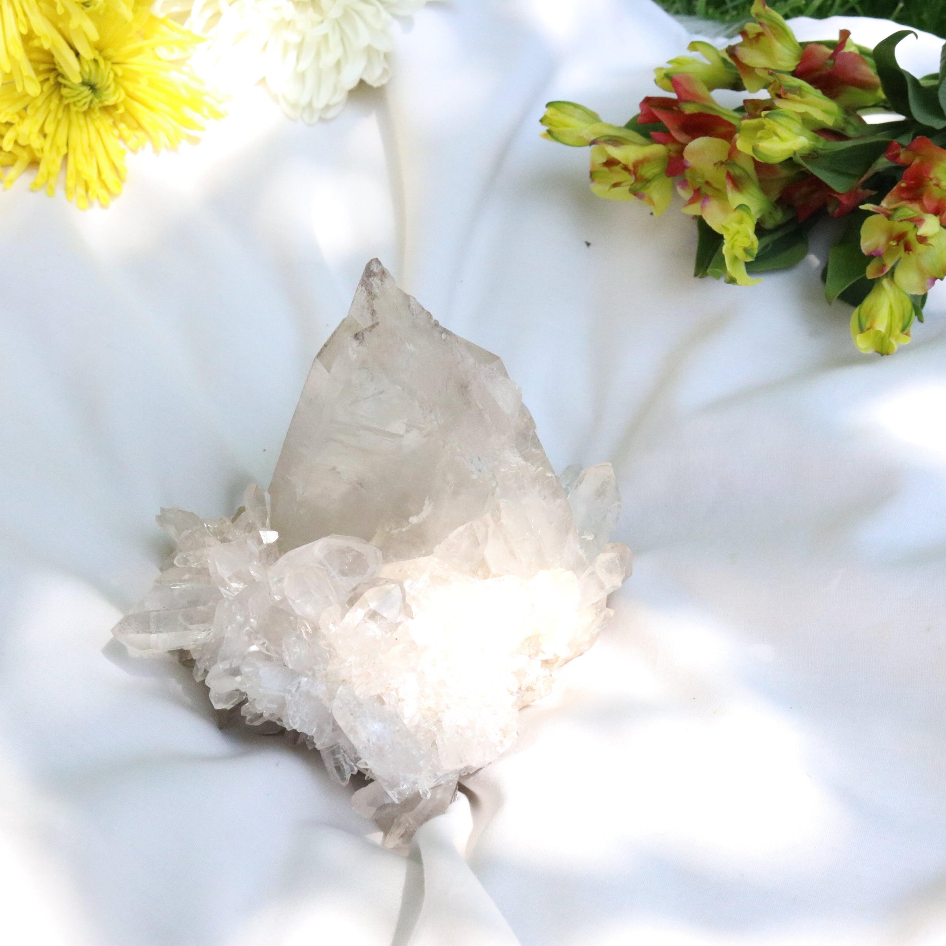 Large Grade A Lithium Quartz Self- Healed Cluster ~ Amazing Clarity and Clusters ~ Locale Brazil - Earth Family Crystals