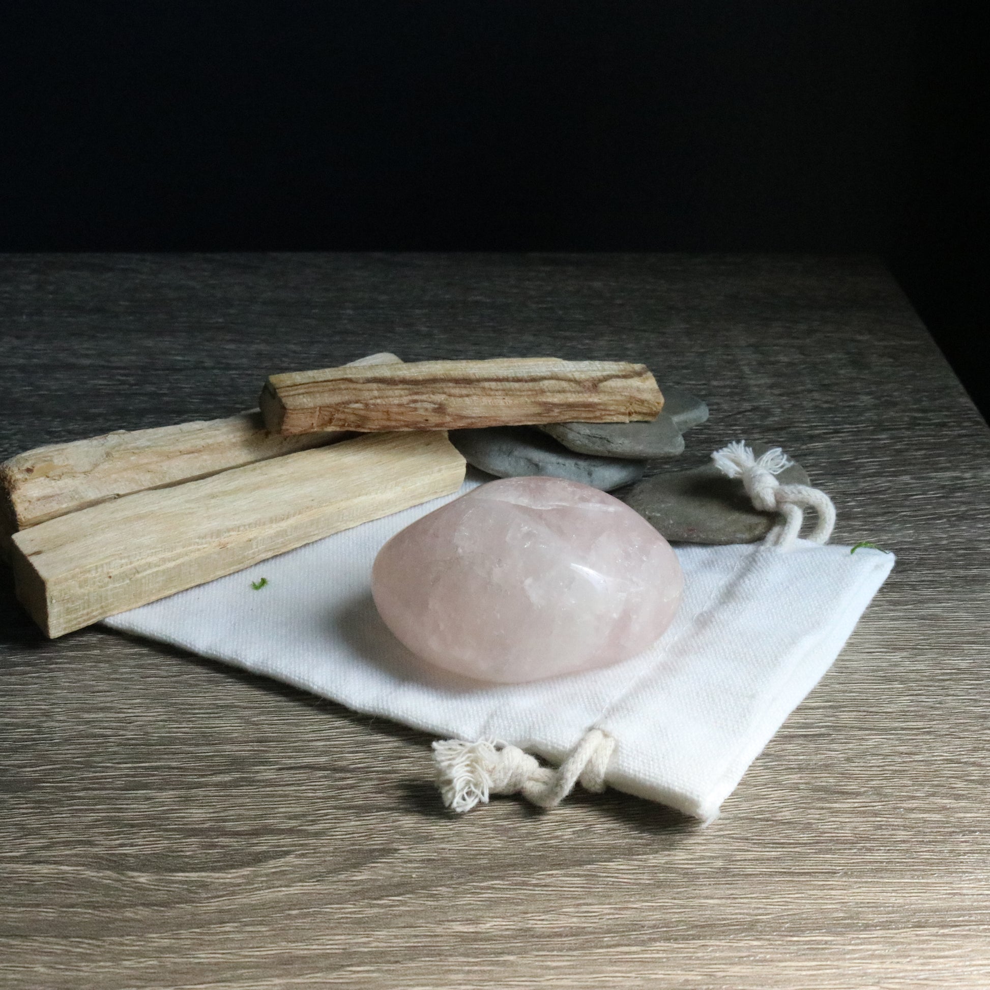 Rose Quartz B Grade from Brazil~ Medium Hand Held Palm Stone - Earth Family Crystals