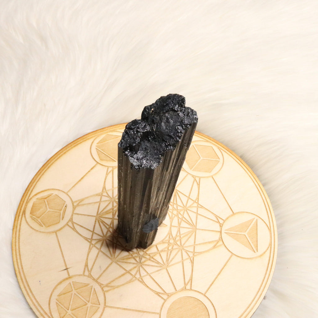 Large Black Tourmaline Rod ~ Protective within the Etheric and Spirit Realms - Earth Family Crystals