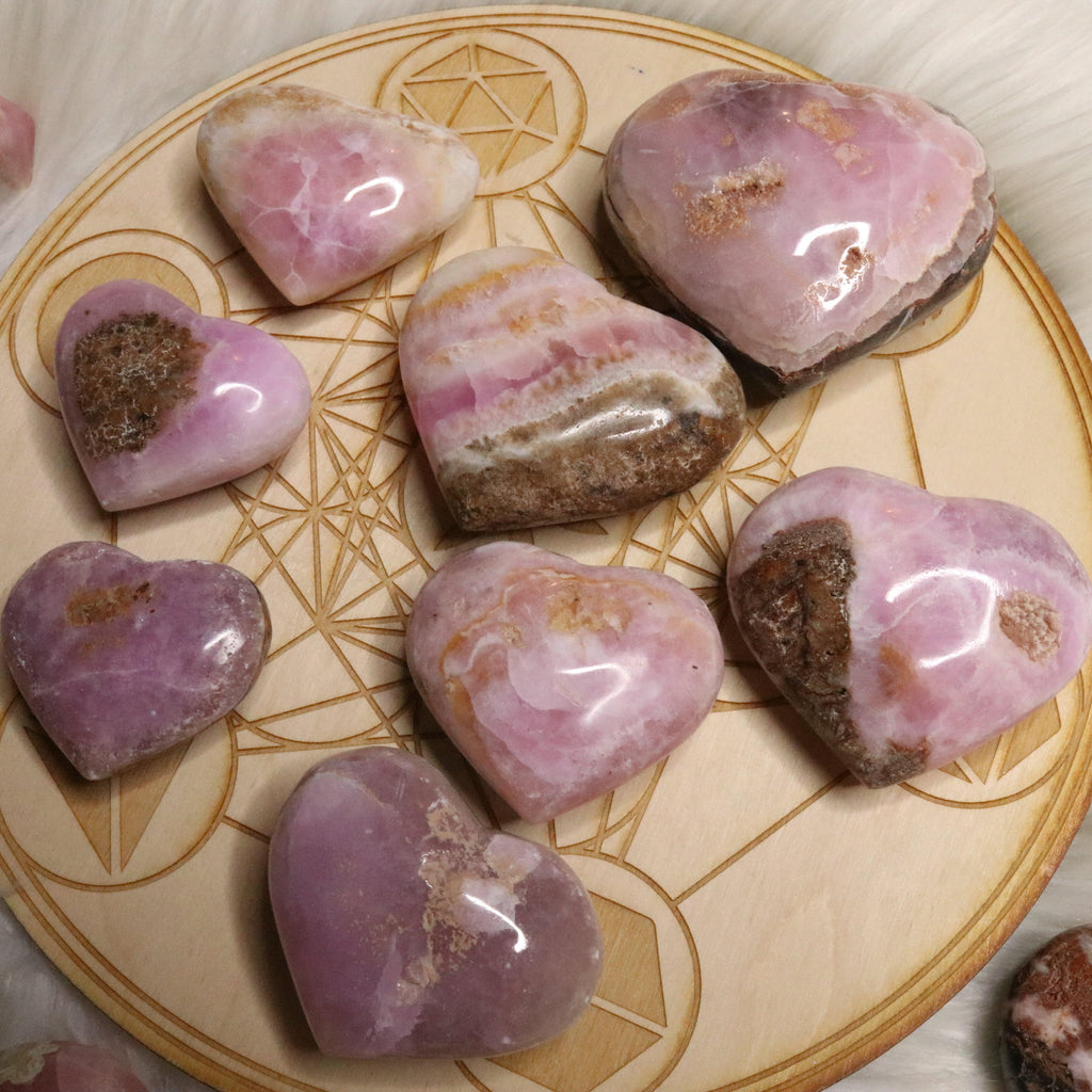 Pink Aragonite ~ Large Puffy Heart ~ Soothing and Stabilizing - Earth Family Crystals