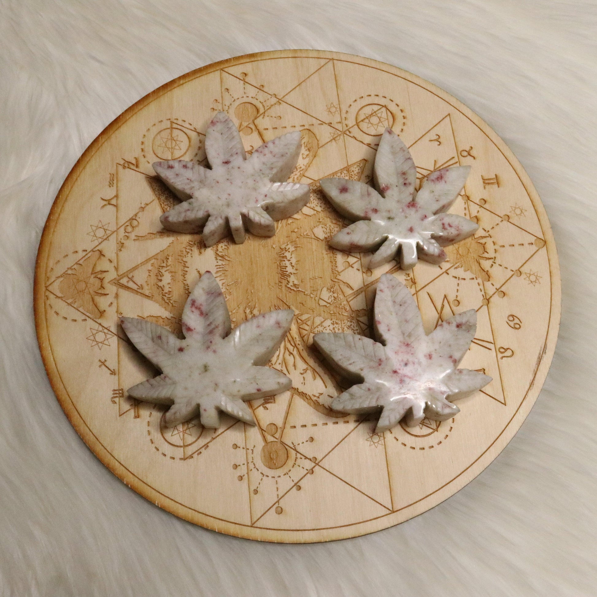 Cinnabrite 420 Leaf Carvings ~ The Messenger Stone - Earth Family Crystals