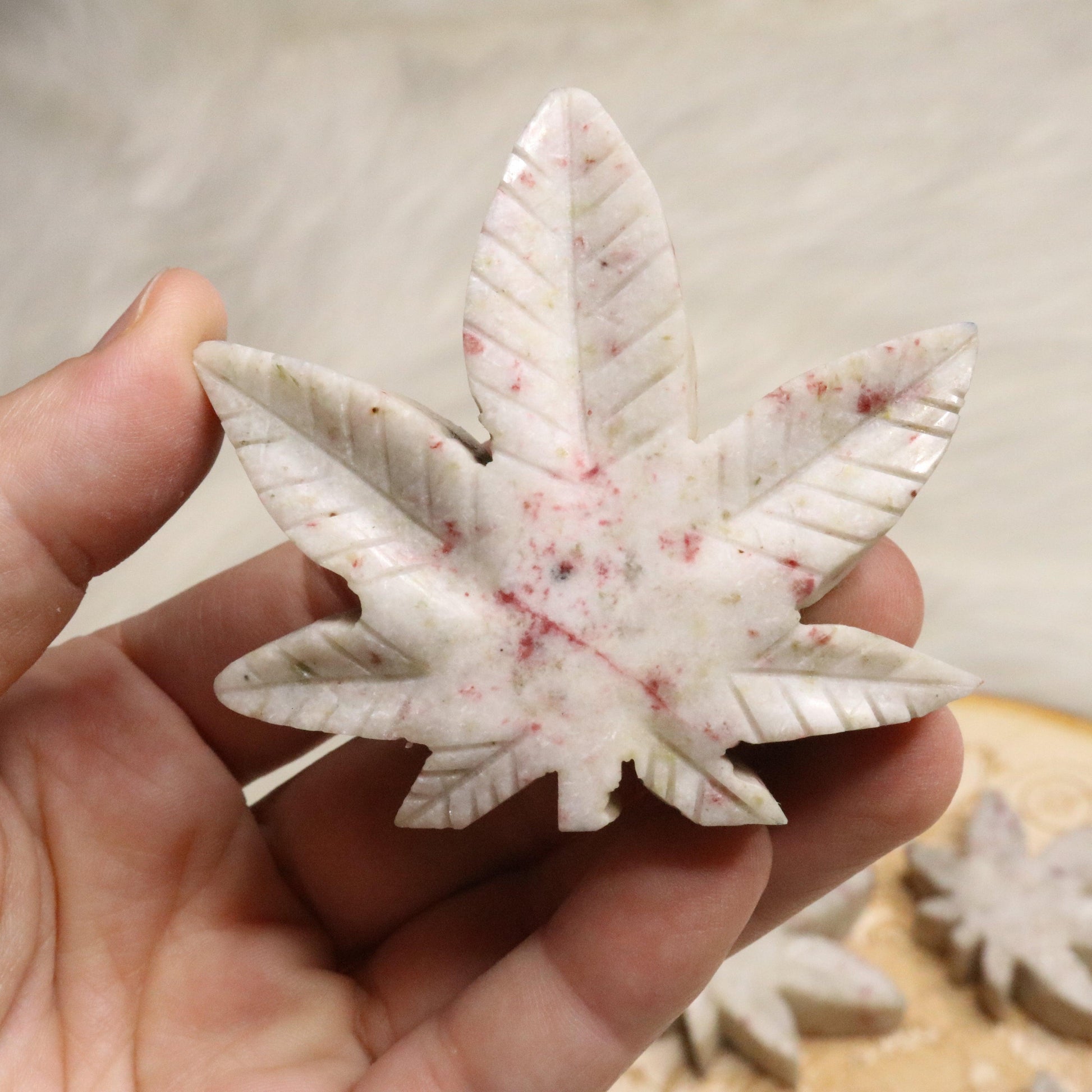 Cinnabrite 420 Leaf Carvings ~ The Messenger Stone - Earth Family Crystals