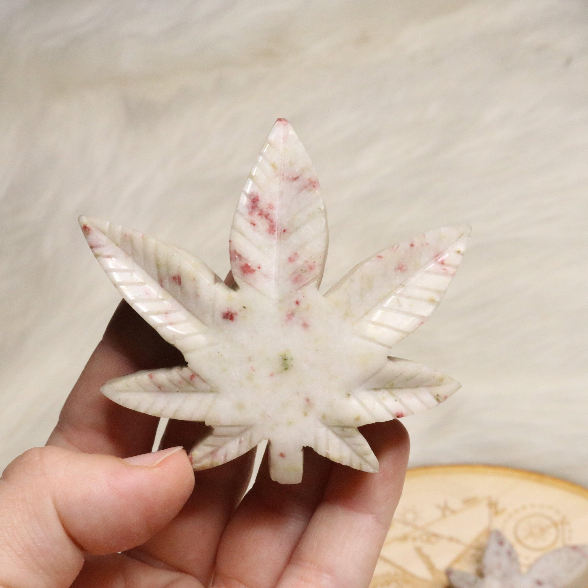 Cinnabrite 420 Leaf Carvings ~ The Messenger Stone - Earth Family Crystals