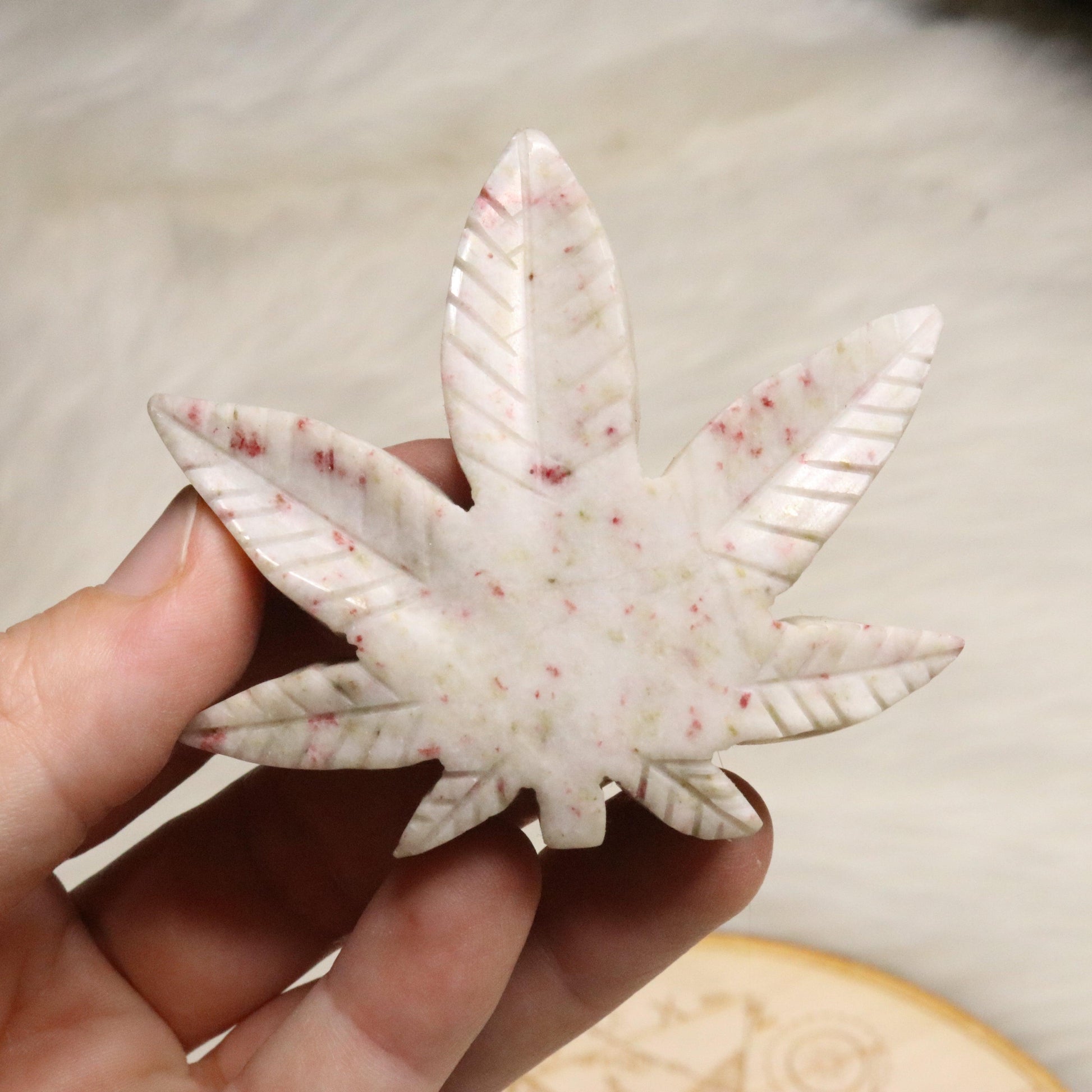 Cinnabrite 420 Leaf Carvings ~ The Messenger Stone - Earth Family Crystals