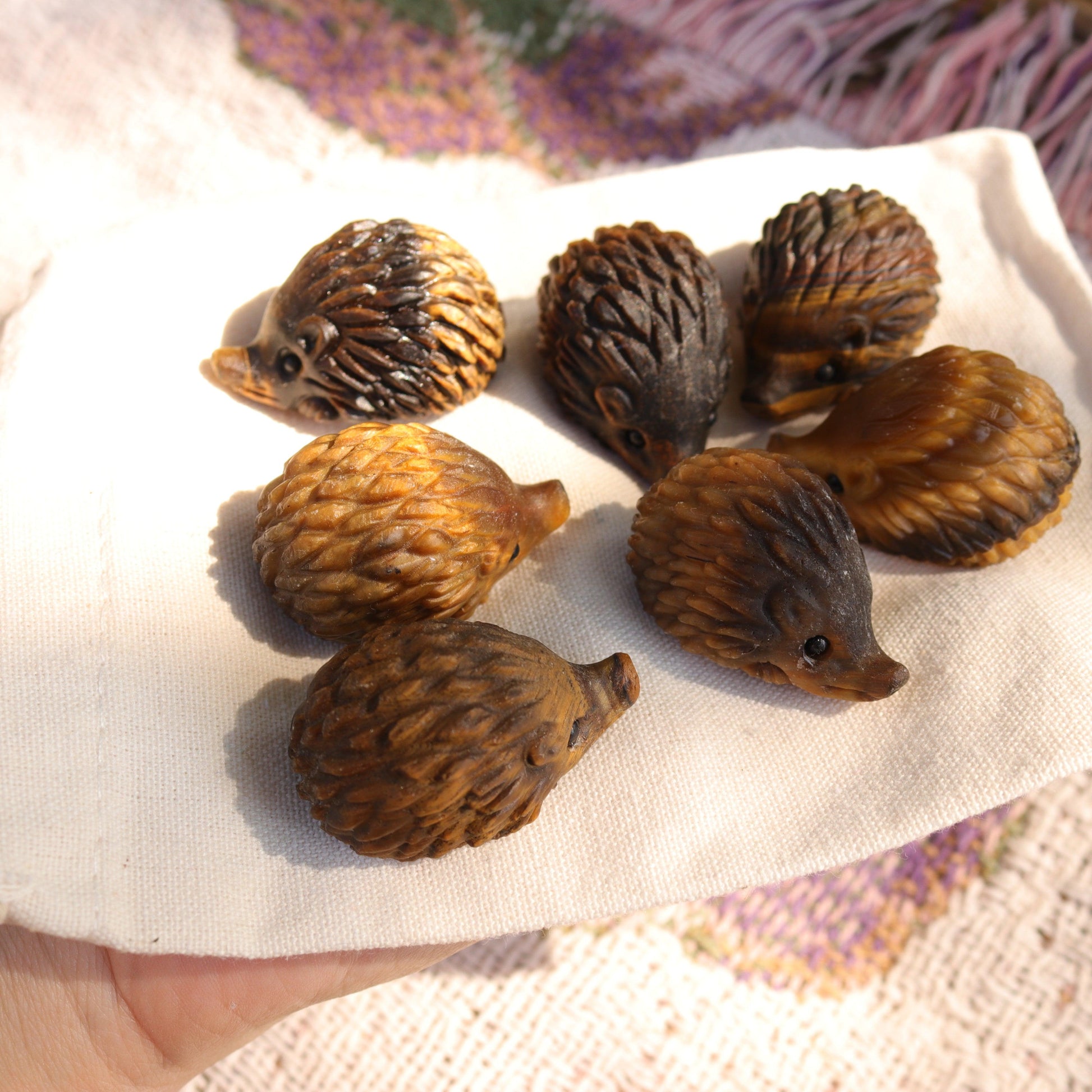 Tigers Eye Hedgehog Carving ~ Cutest Little Critter Carving - Earth Family Crystals
