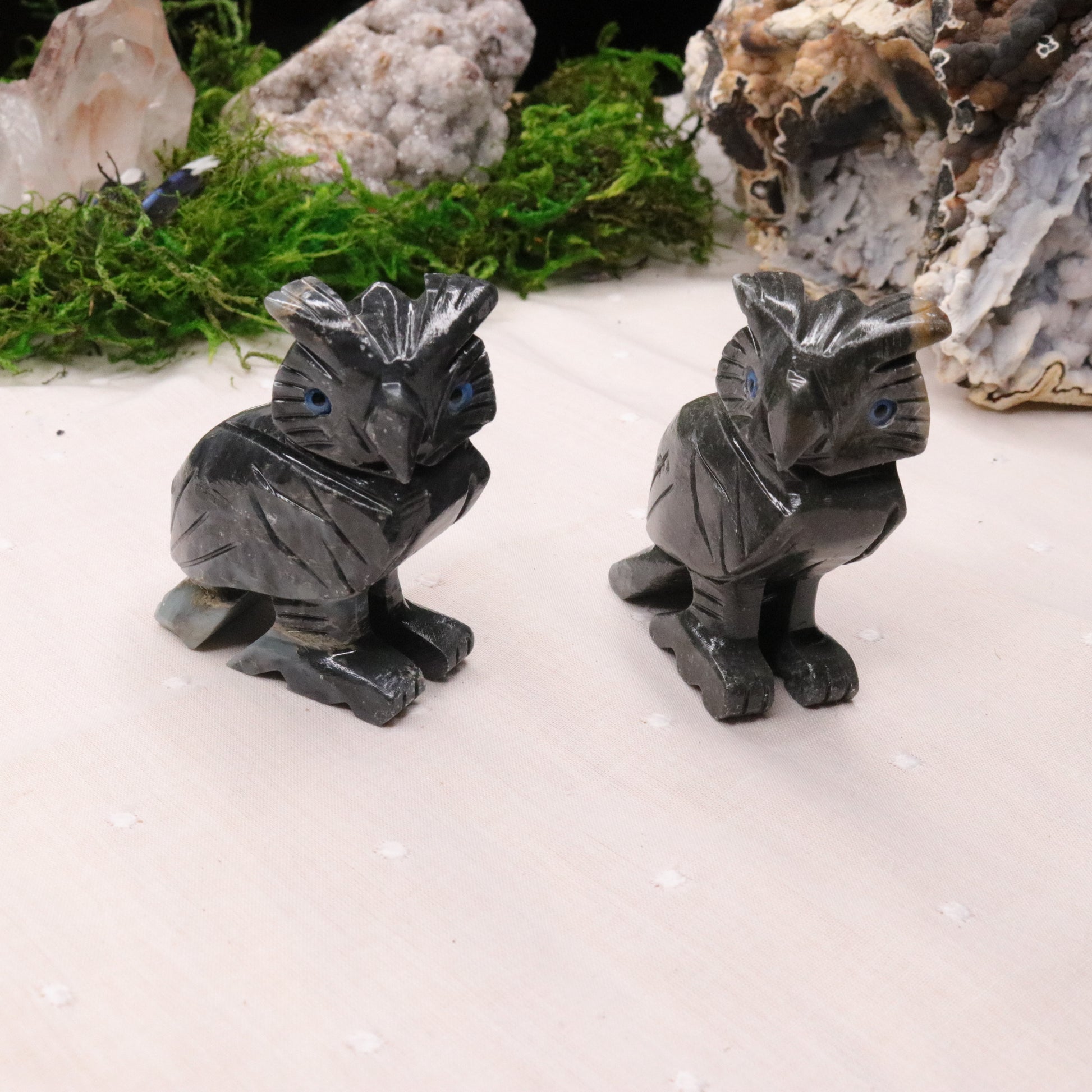 Soap Stone Owl Carving - Earth Family Crystals