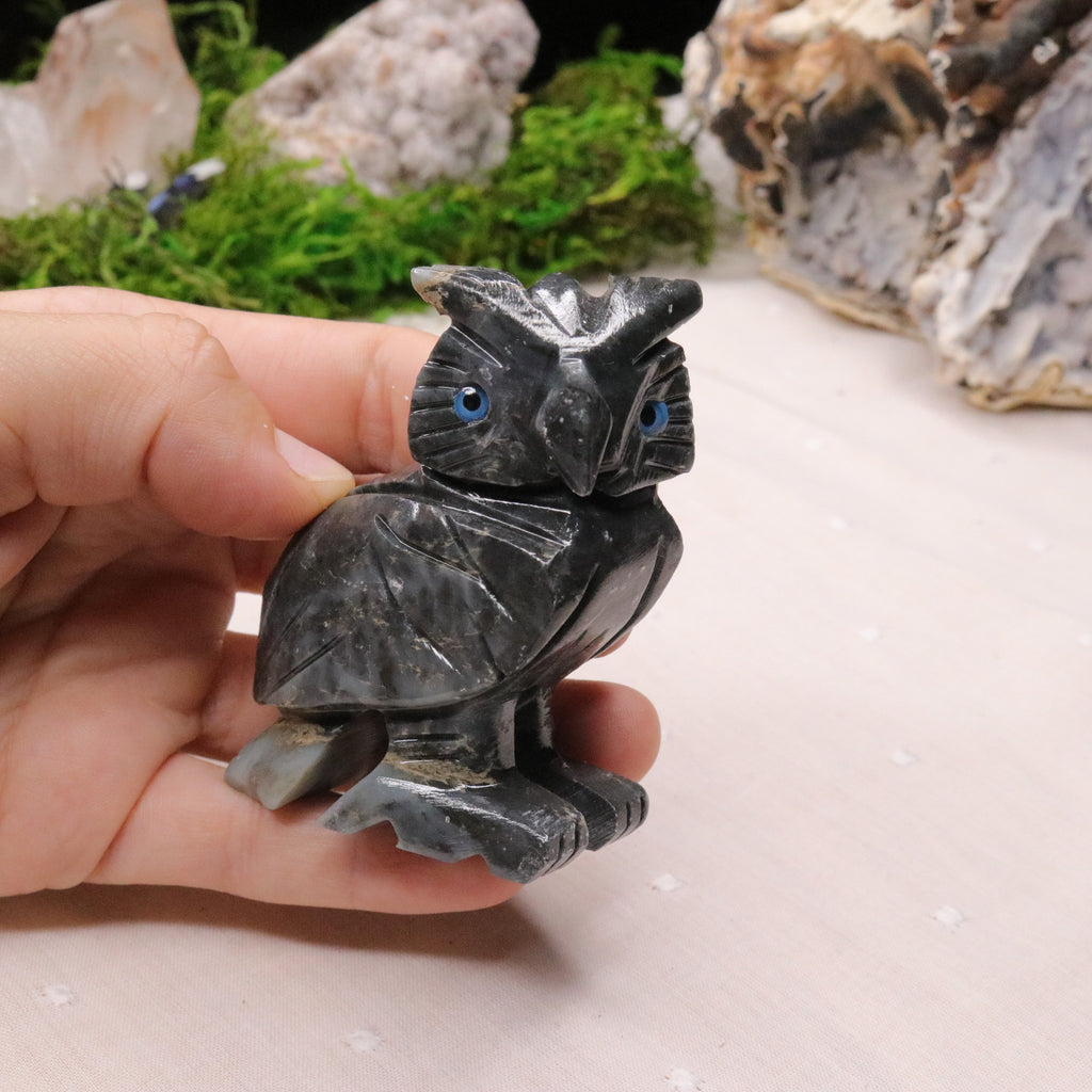 Soap Stone Owl Carving - Earth Family Crystals