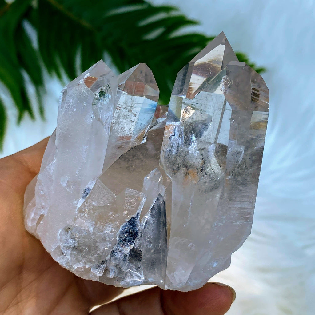 Reserved for Gina Beautiful Clarity Brazillian Clear Quartz Cluster - Earth Family Crystals