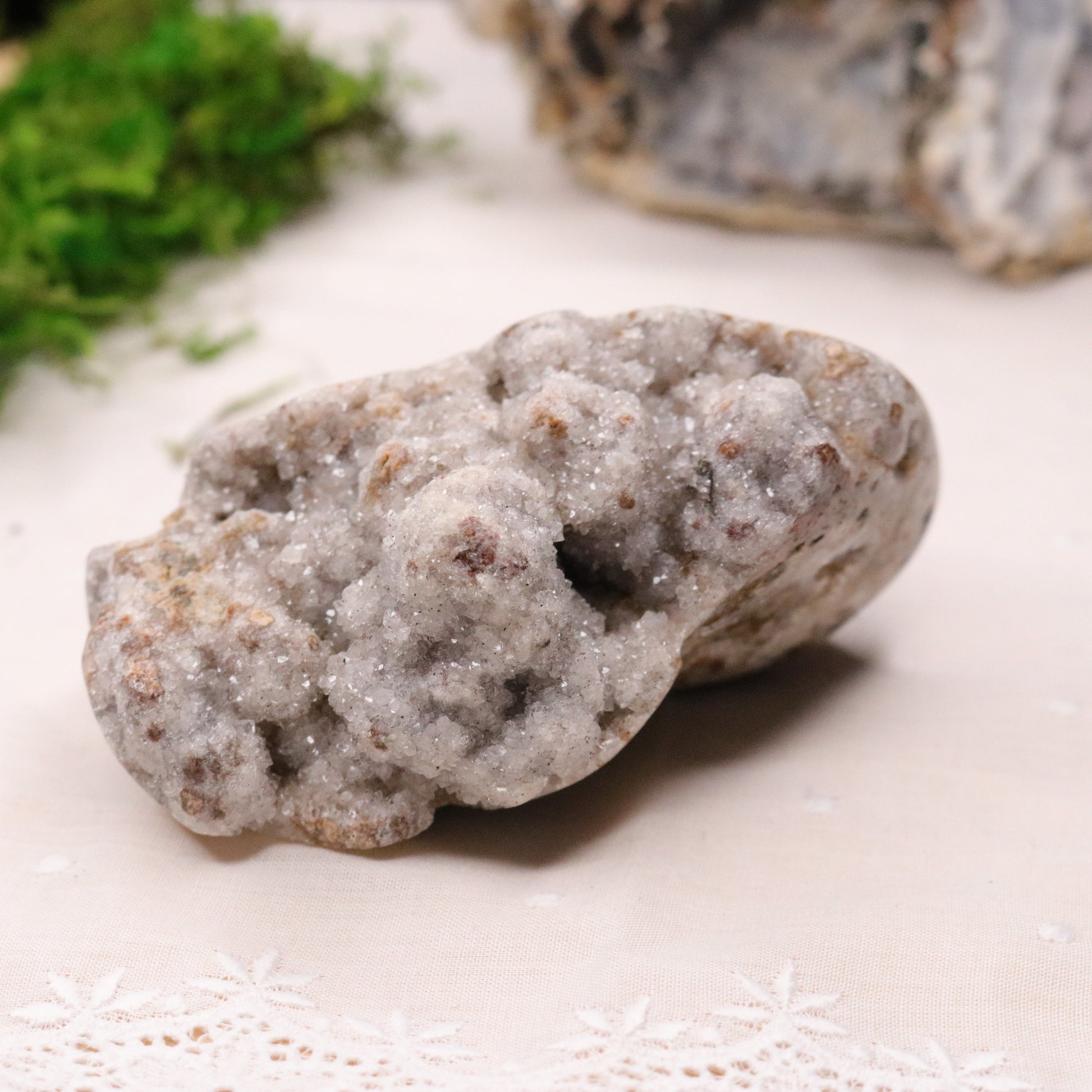Sparkly Druzy Agate Partially Polished Freeform from Brazil - Earth Family Crystals