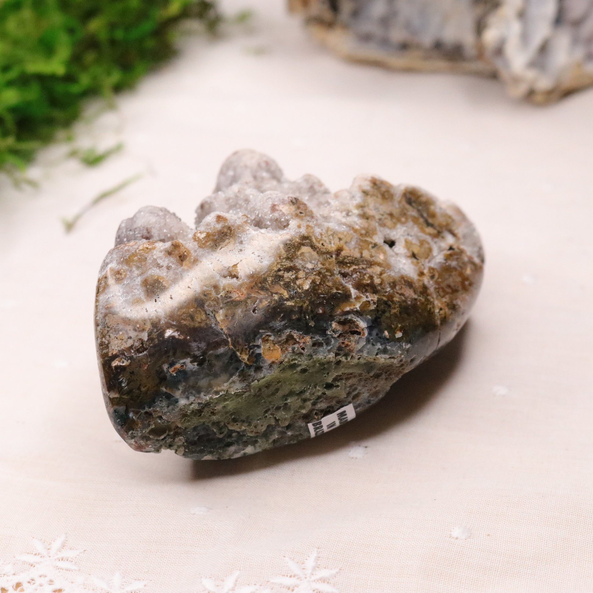 Sparkly Druzy Agate Partially Polished Freeform from Brazil - Earth Family Crystals