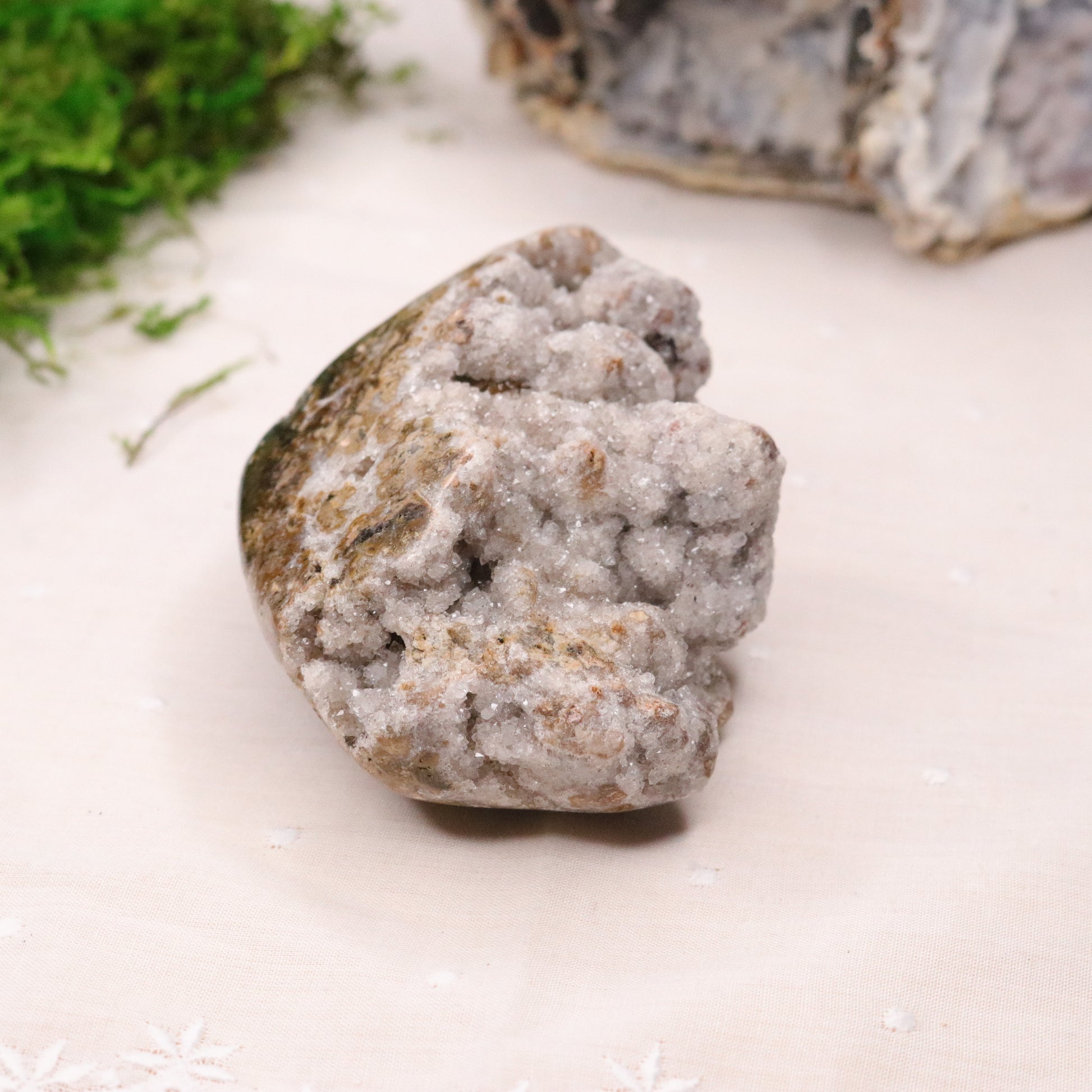Sparkly Druzy Agate Partially Polished Freeform from Brazil - Earth Family Crystals