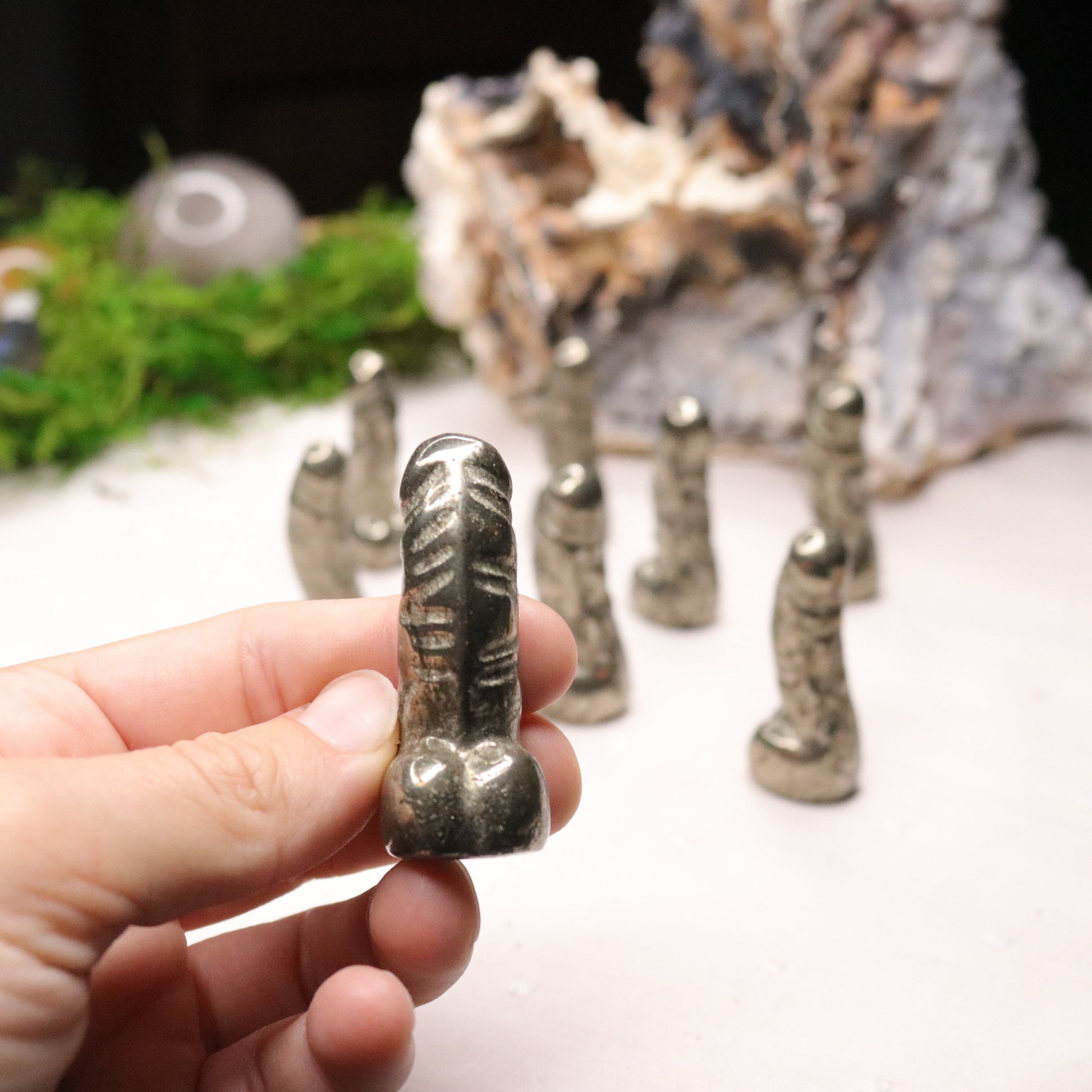 Pyrite Halloweeny Carvings ~ Extra Grounding Mini Carving - Earth Family Crystals