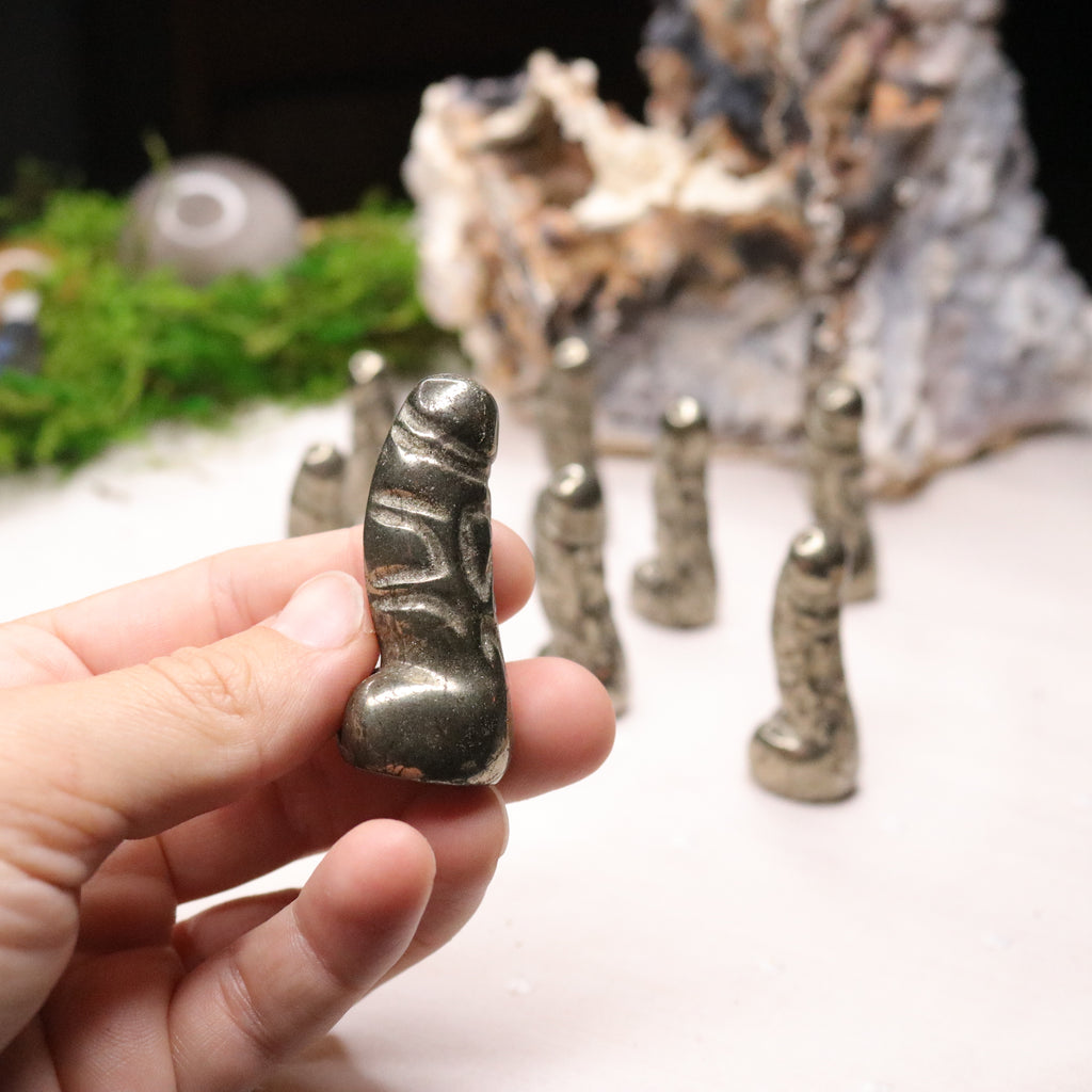 Pyrite Halloweeny Carvings ~ Extra Grounding Mini Carving - Earth Family Crystals