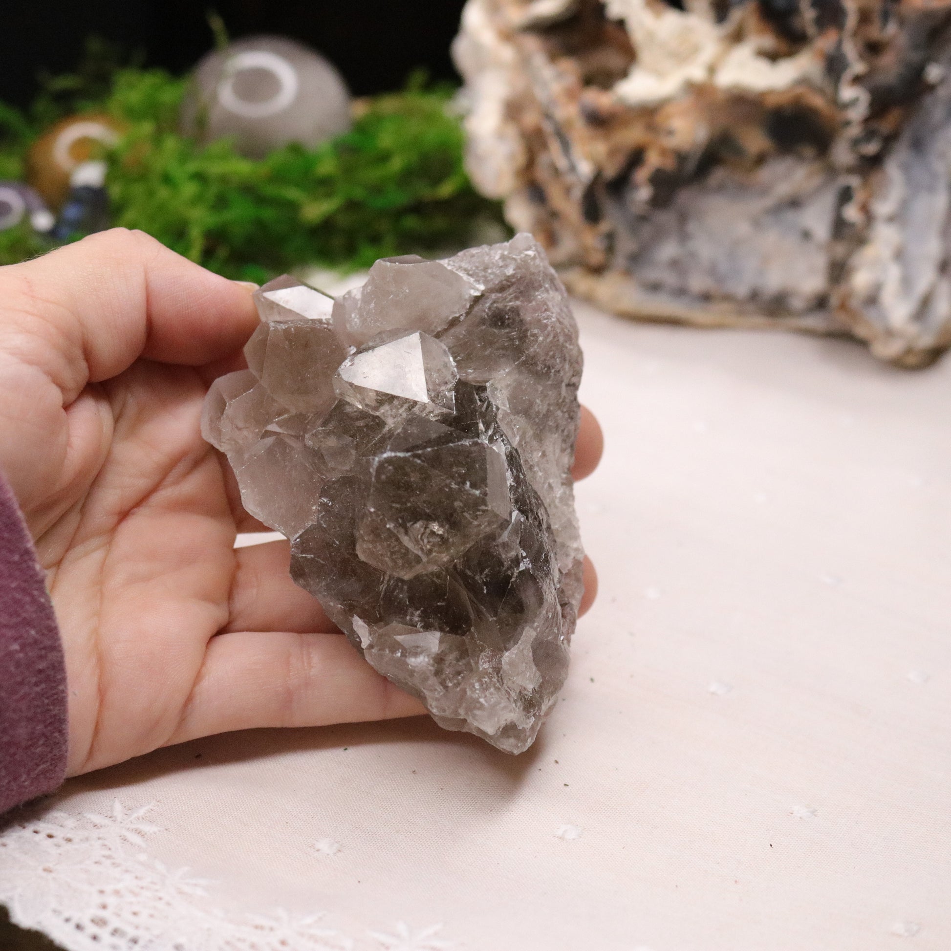 Top Grade Smoky Quartz Points Cluster from Brazil ~ Beautiful Energy - Earth Family Crystals