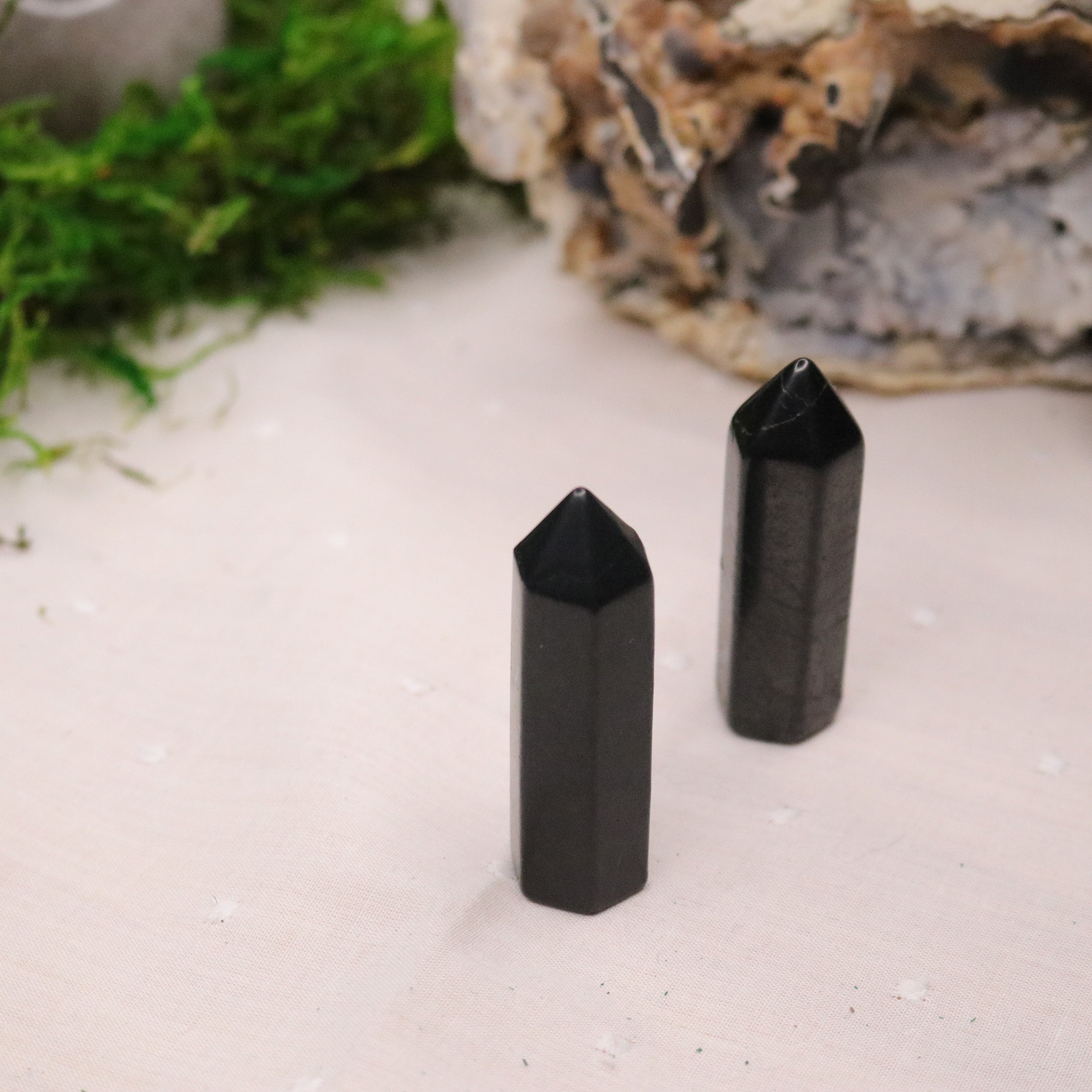 Polished Shungite Mini- Tower Point - Earth Family Crystals