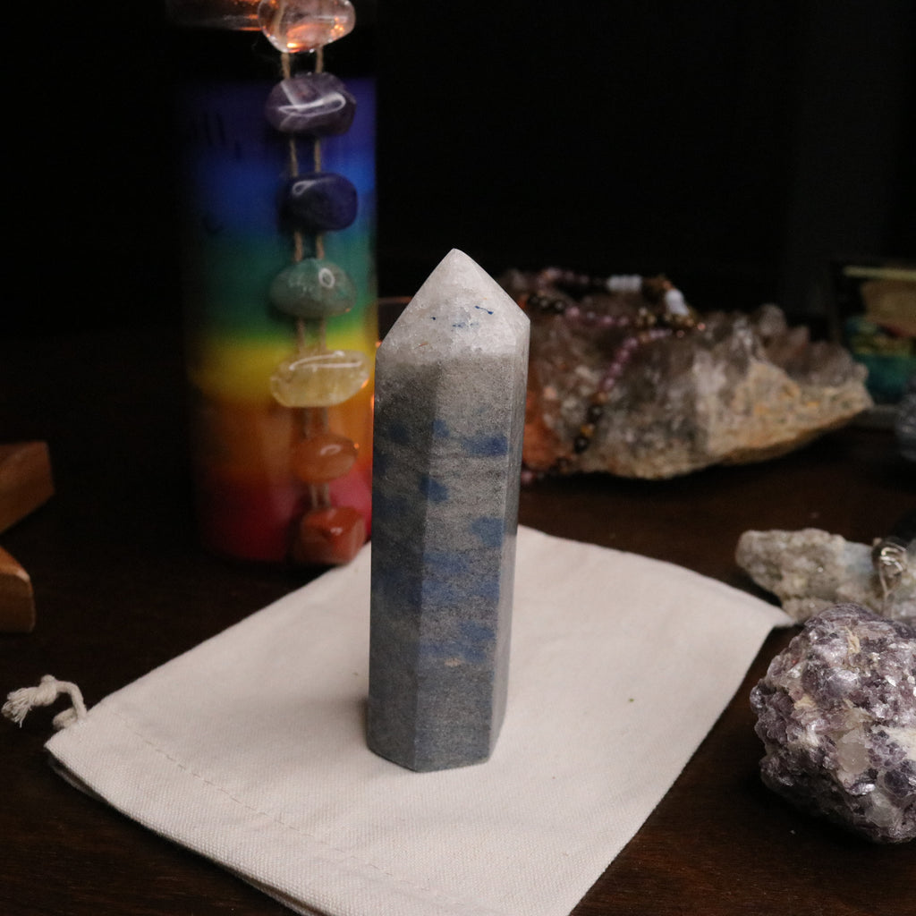 Rare Energy Unique Quartz top K2 Tower Carving - Earth Family Crystals