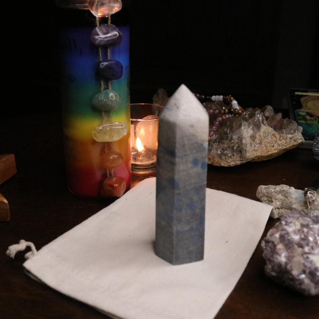 Rare Energy Unique Quartz top K2 Tower Carving - Earth Family Crystals