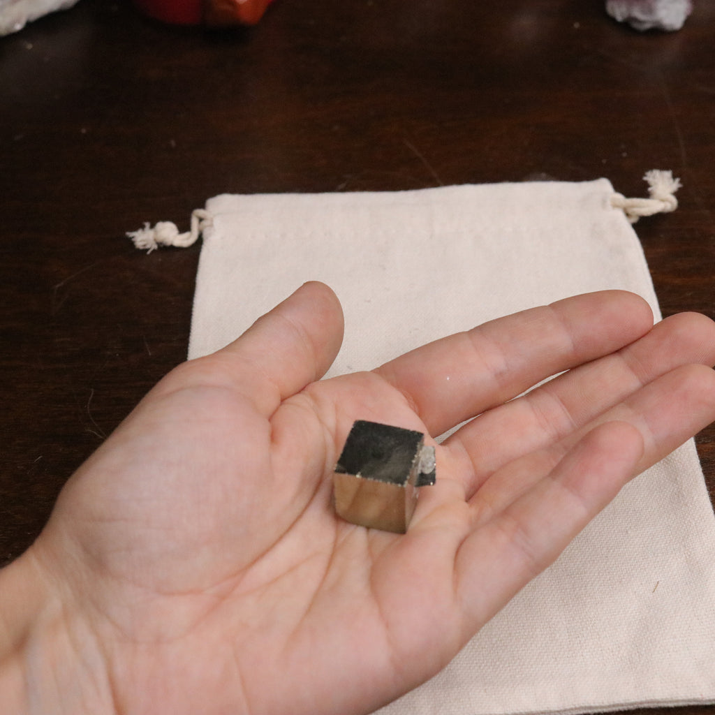 Small Unique  Pyrite Cube from Peru - Earth Family Crystals