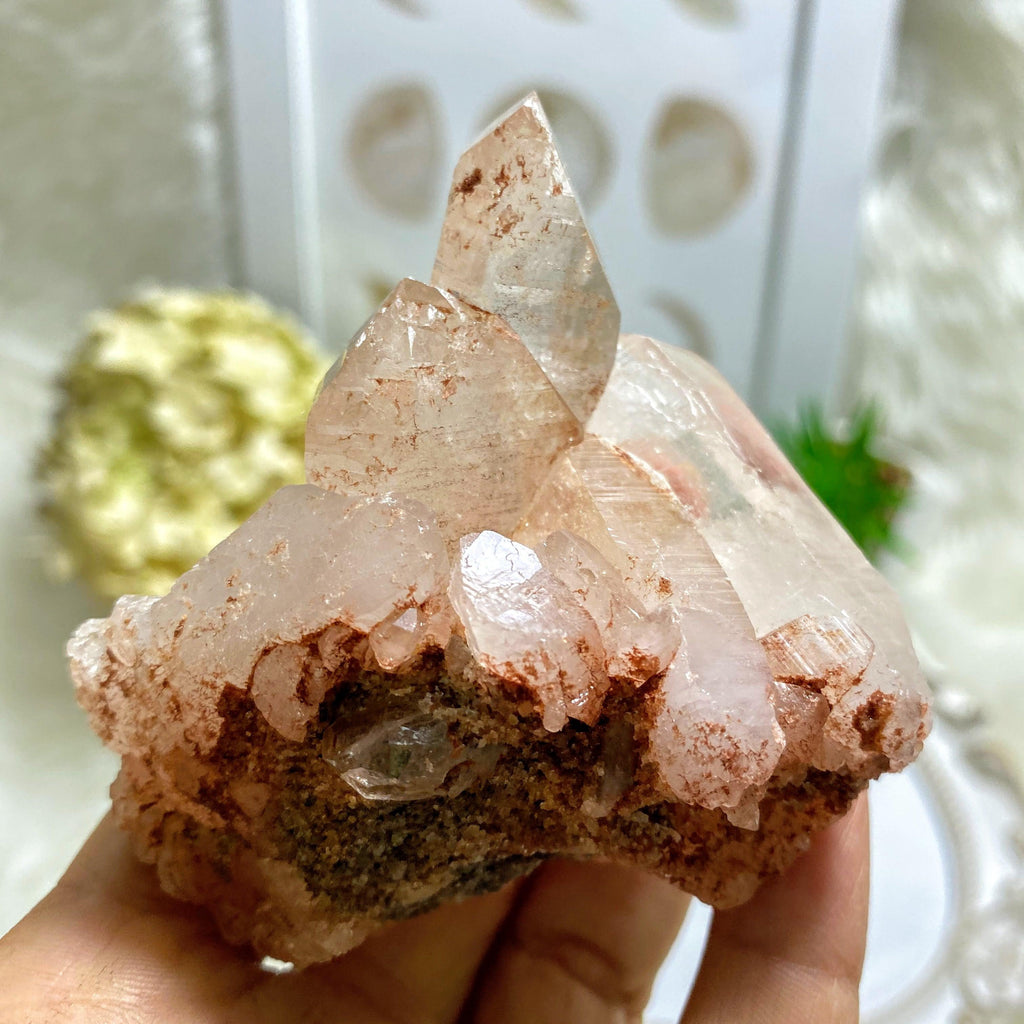 Record Keepers Rare Large Rosy Pink Samadhi Himalayan Quartz Self Healed Cluster  #6 - Earth Family Crystals