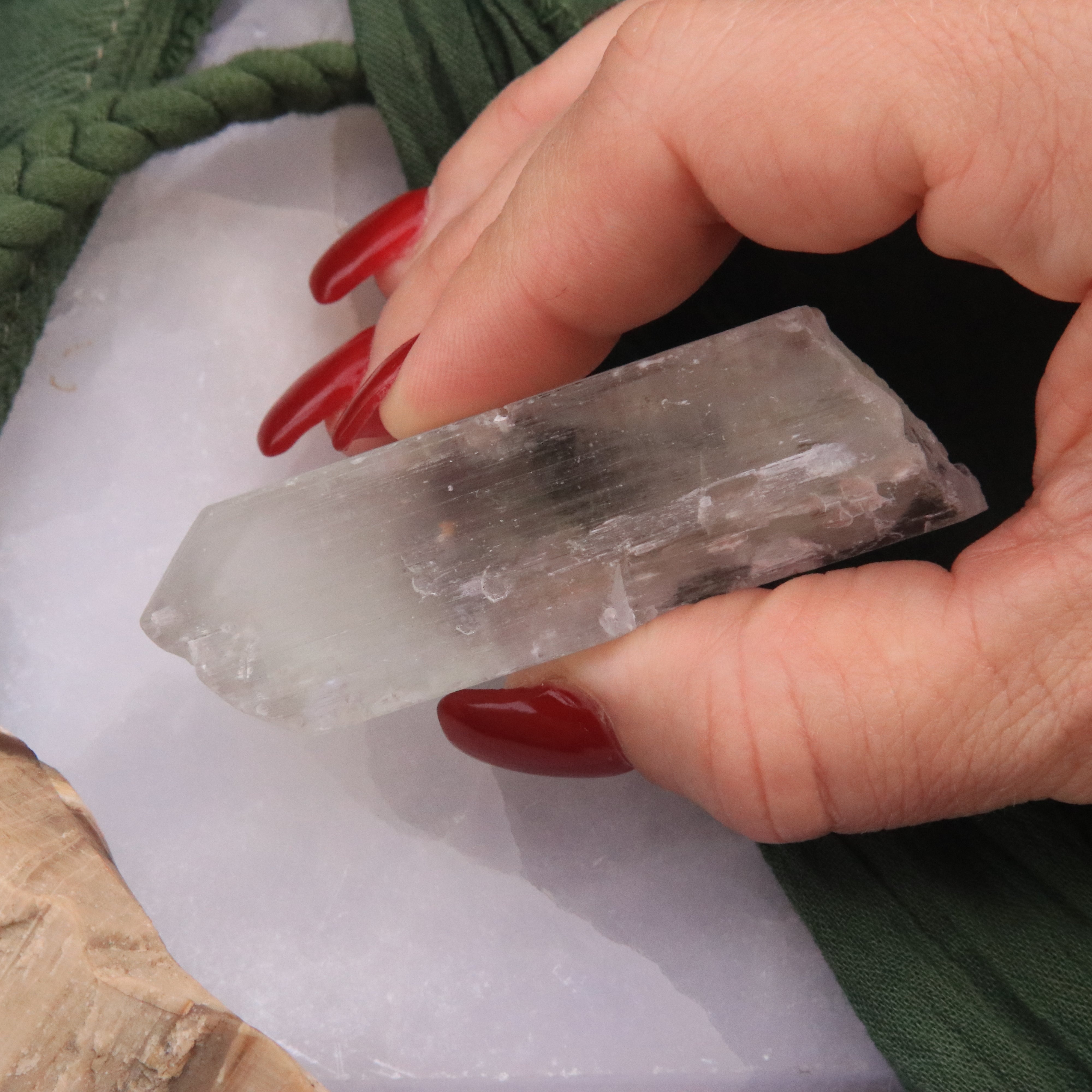 Natural Terminated Green Hiddenite Crystal