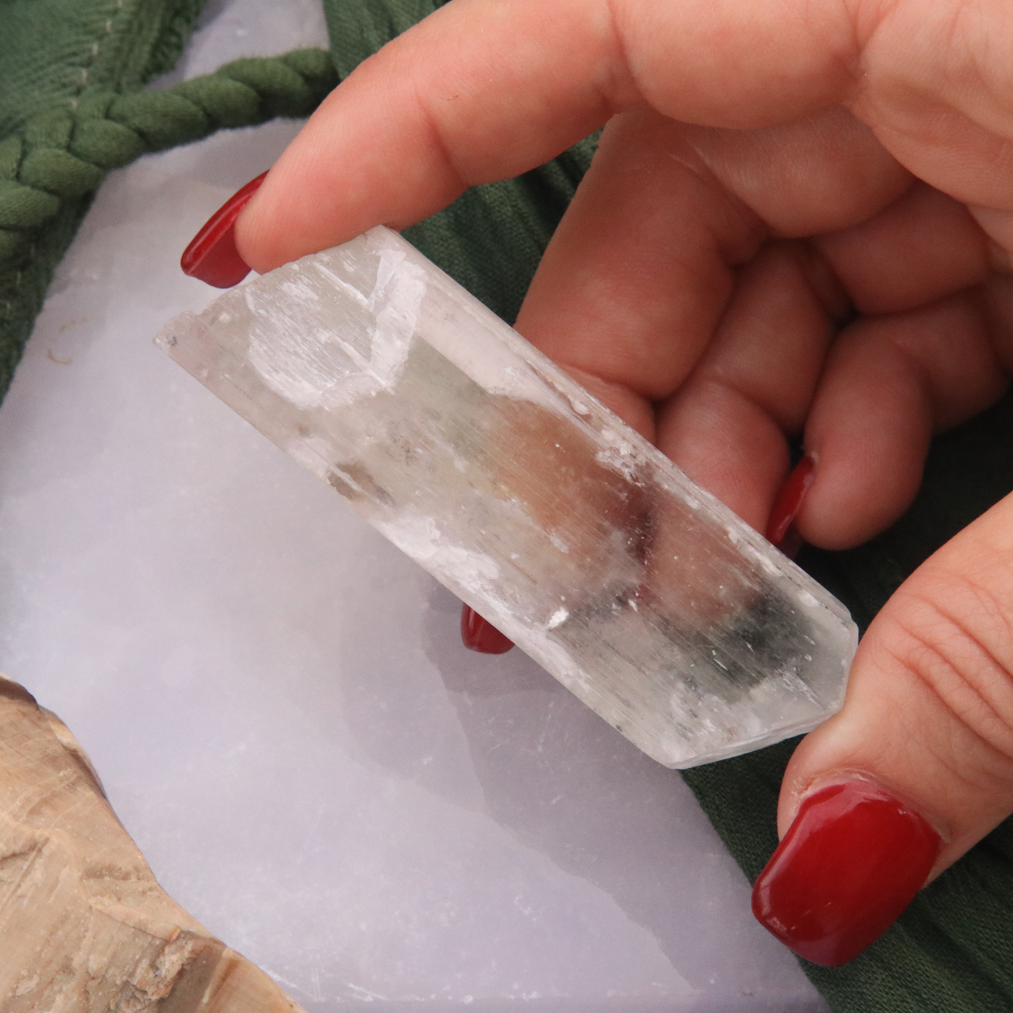 Natural Terminated Green Hiddenite Crystal