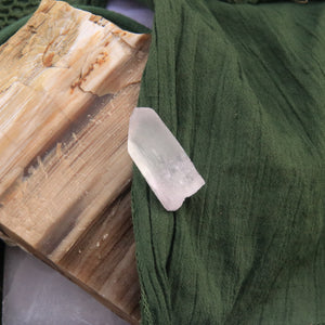 Natural Pale Green Hiddenite Terminated Crystal Point