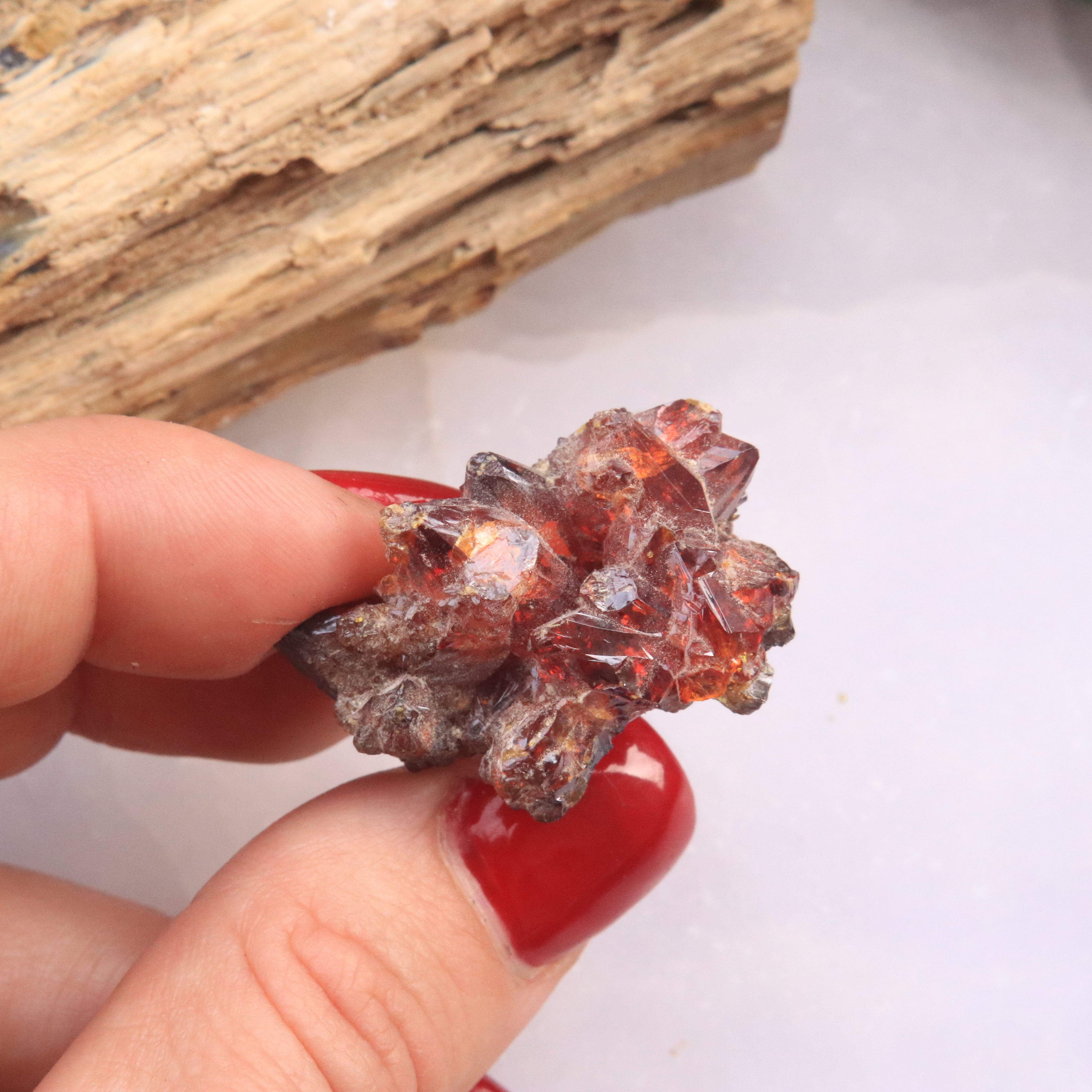 Cosmic Red Rarity Zincite Crystal Cluster