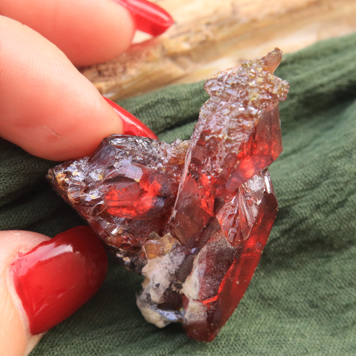 Crystal Rairity Zincite Crystal Cluster Cosmic Red Rarity Museum Grade – Earth Family ...