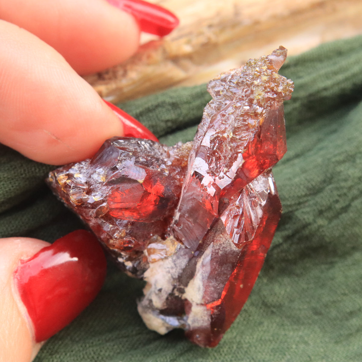 Crystal Rairity Zincite Crystal Cluster Cosmic Red Rarity Museum Grade – Earth Family ...