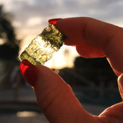 Collector's AA Grade Natural Moldavite Gemstone Tektite with Unique Shape