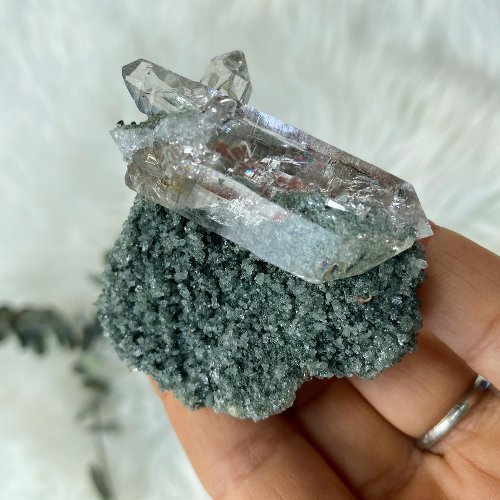 Incredible & Rare! Green Samadhi Himalayan Quartz Intricate Cluster ~Locality: Himalayas - Earth Family Crystals