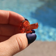 Orange Flame Cosmic Rare High Grade Zincite Crystal Cluster with Points