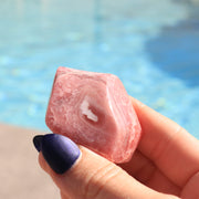 Pink Rhodochrosite Carved Palm Stone from Argentine Republic