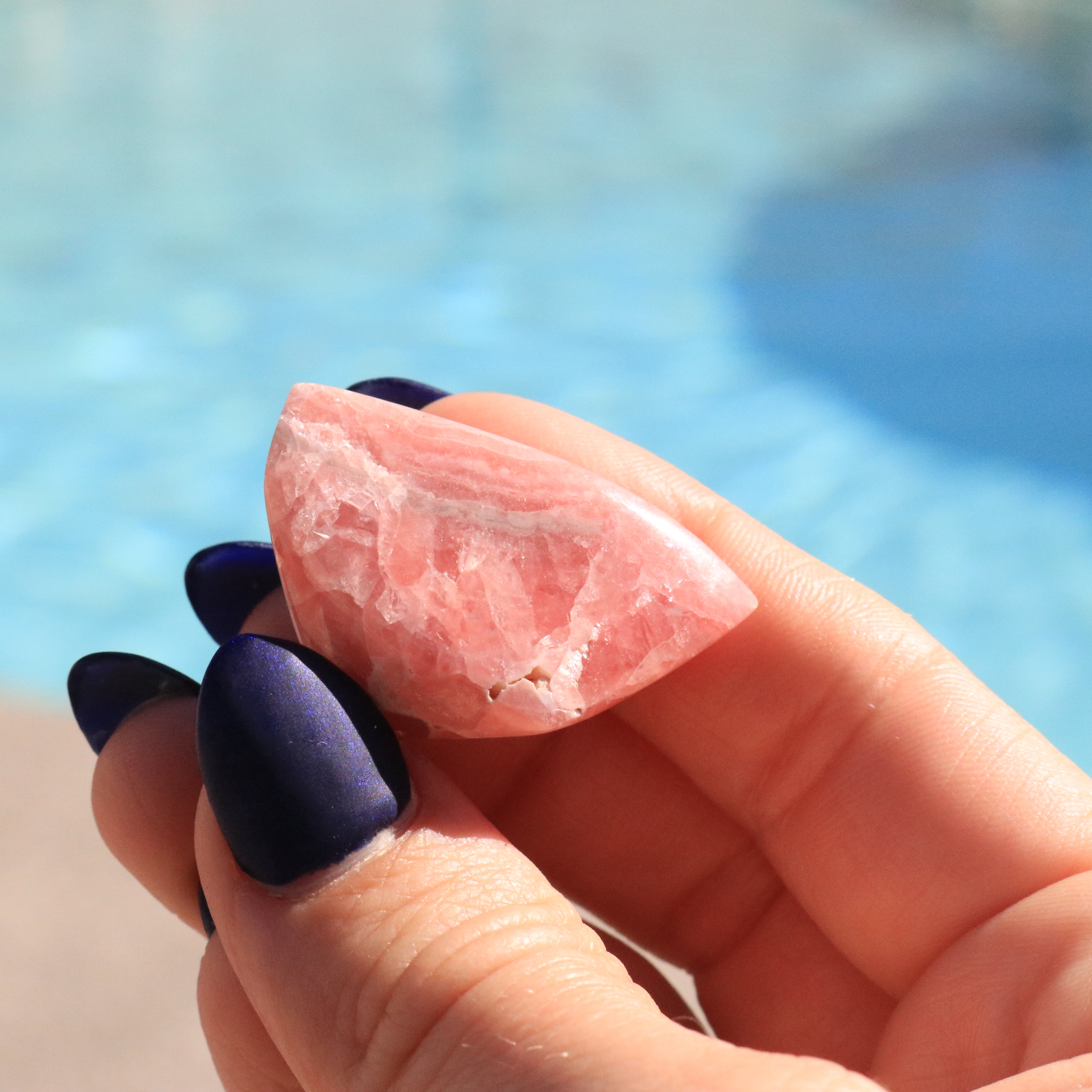 Carved Rhodochrosite Gem Pocket Stone from Argentine Republic