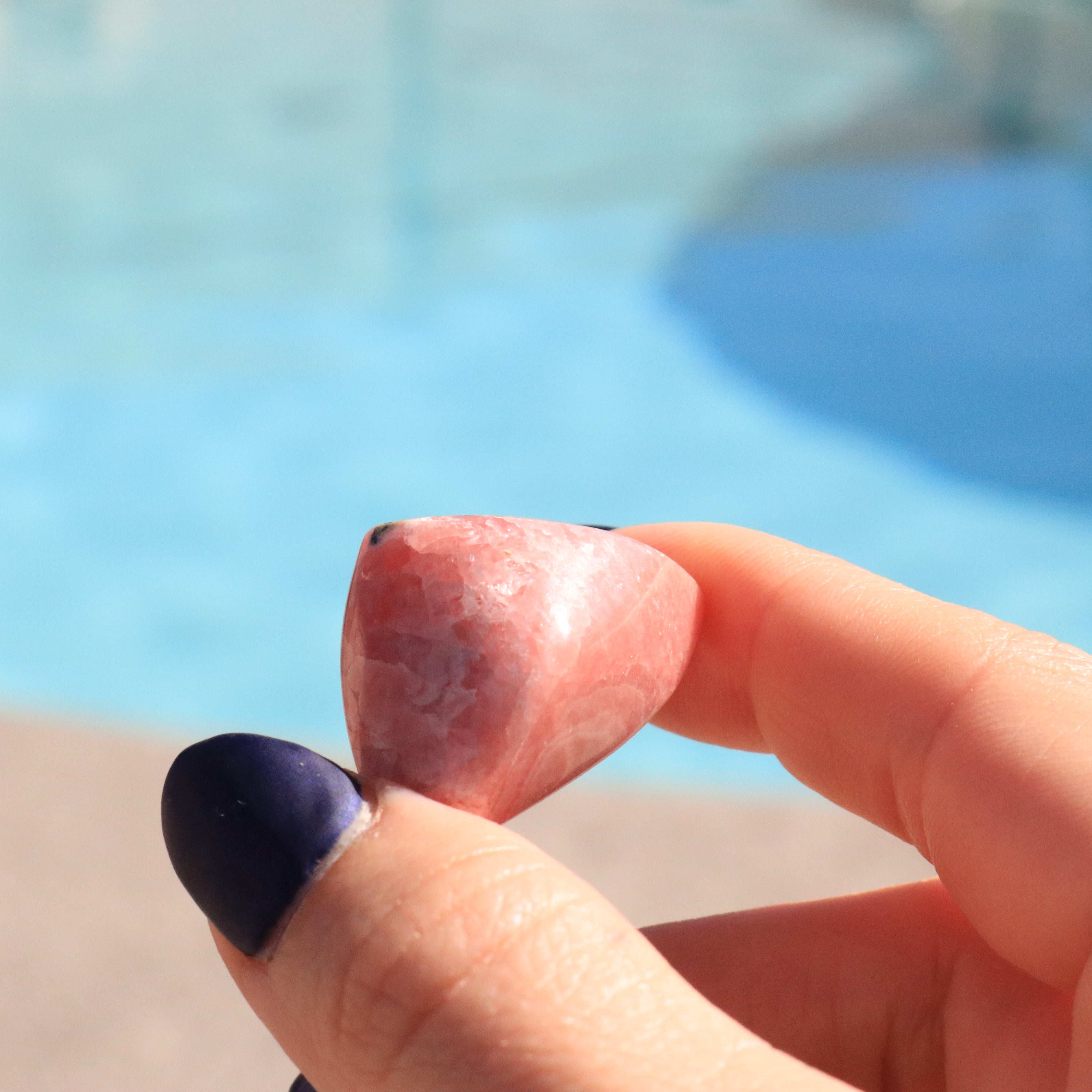 Carved Rhodochrosite Gem Pocket Stone from Argentine Republic