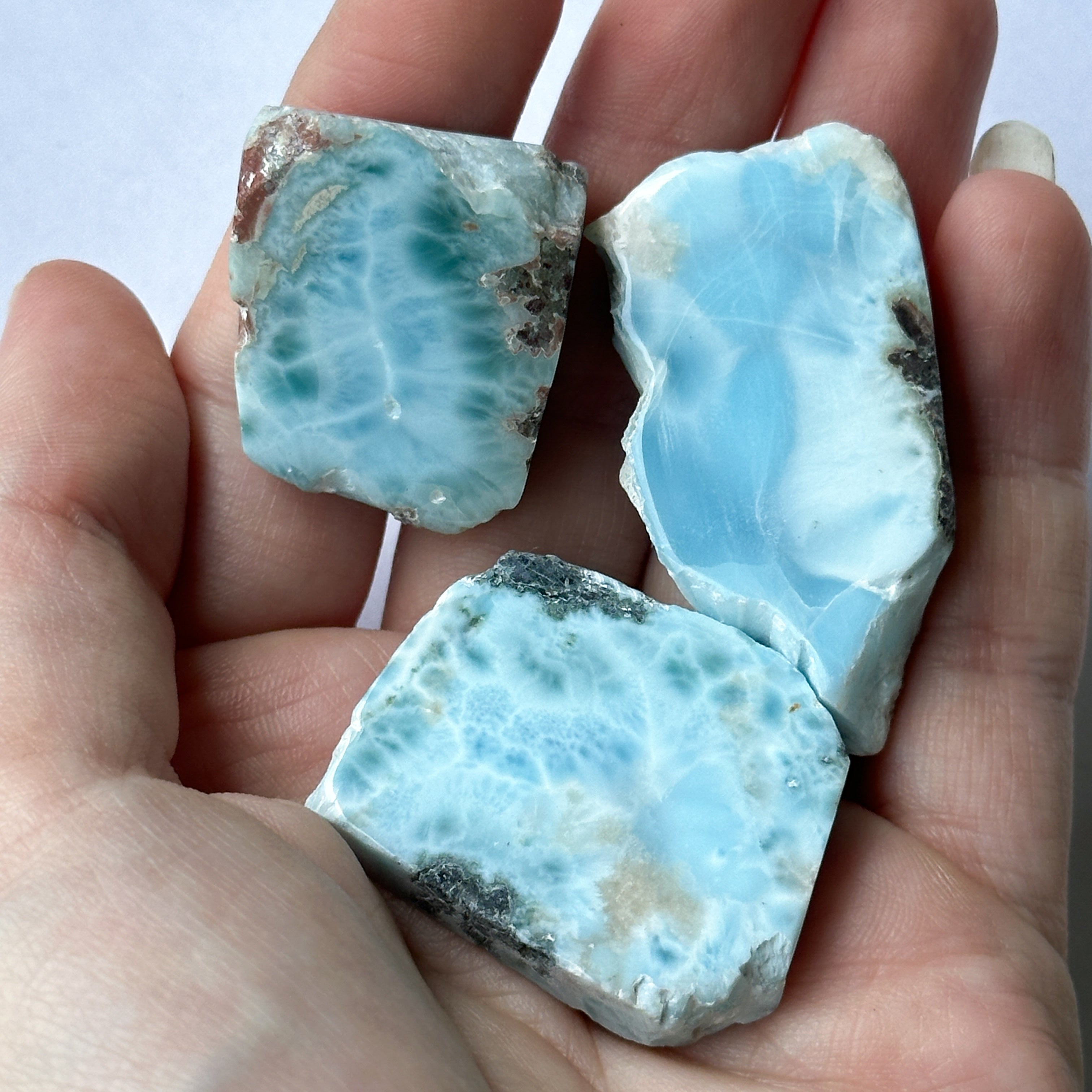 Genuine Blue Larimar Slab Stones from Dominican Republic