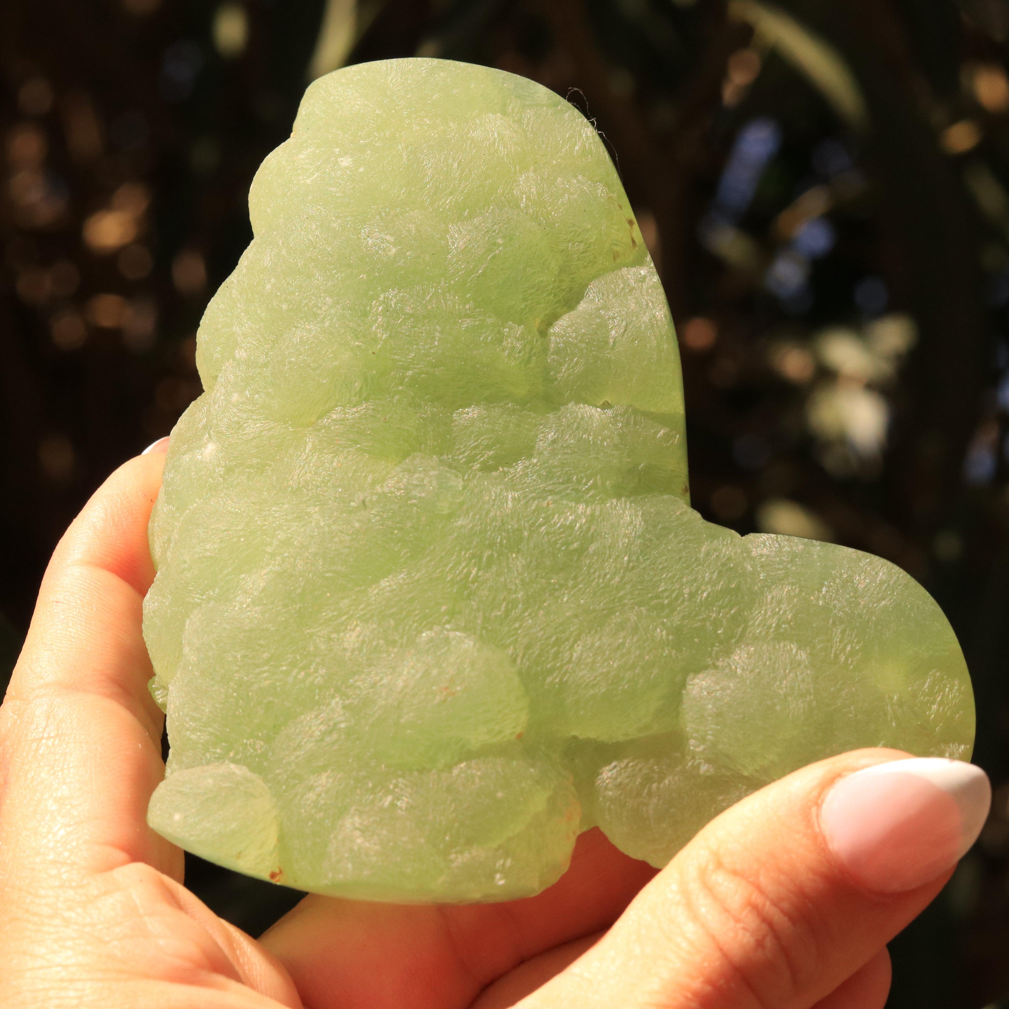 Green Prehnite with Epidote Inclusion from Malawi, Africa