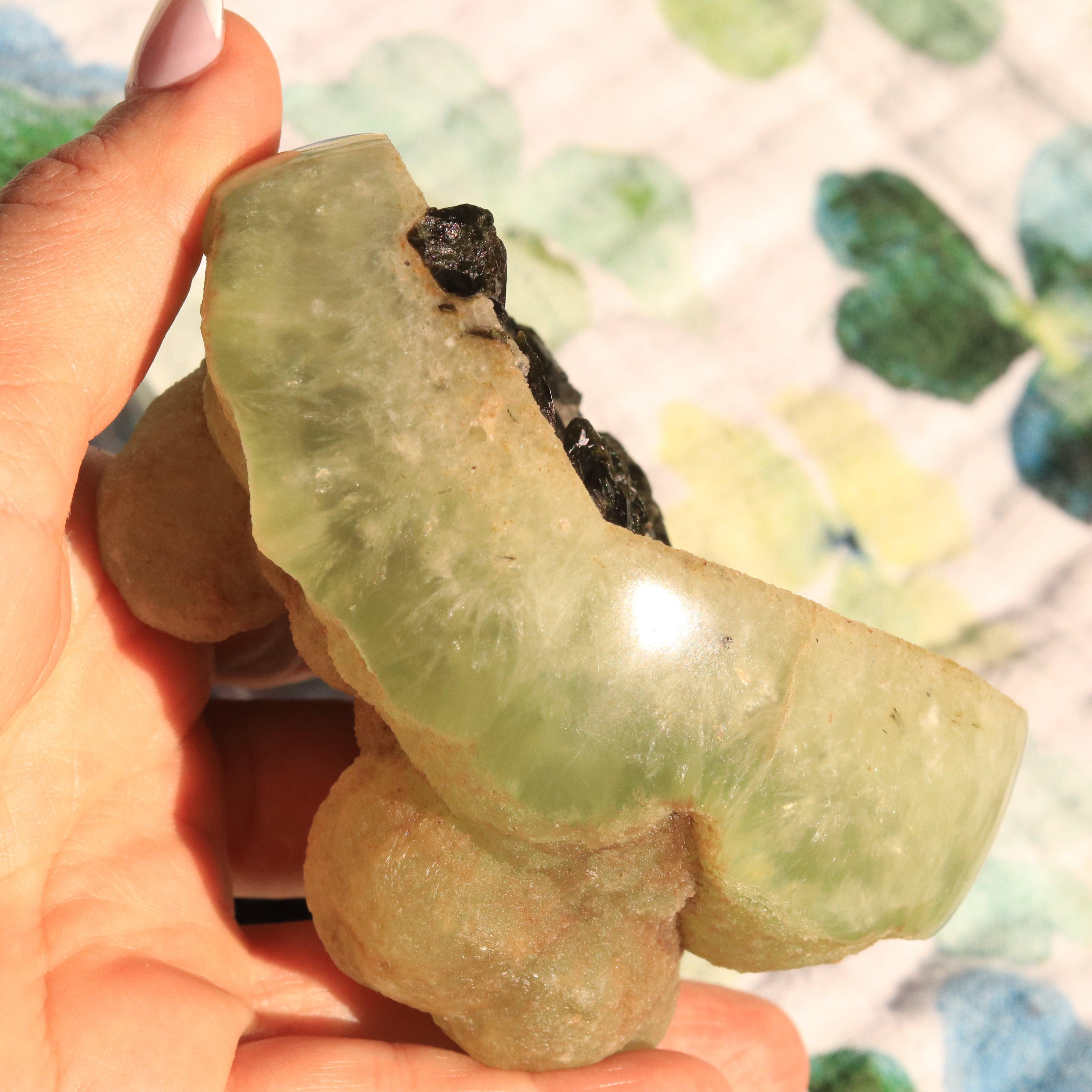 Natural Prehnite with Inclusions from Malawi , Africa