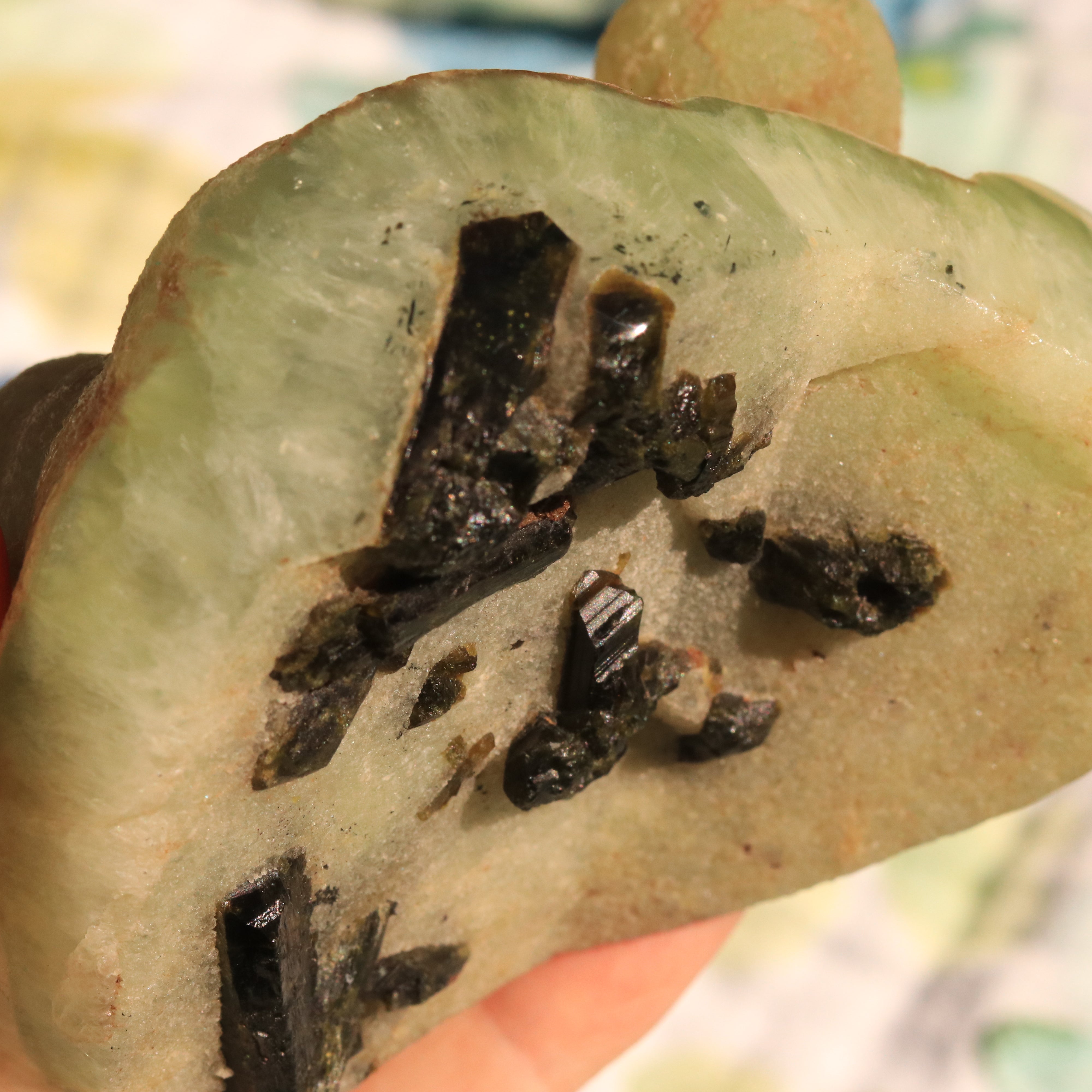 Natural Prehnite with Inclusions from Malawi , Africa