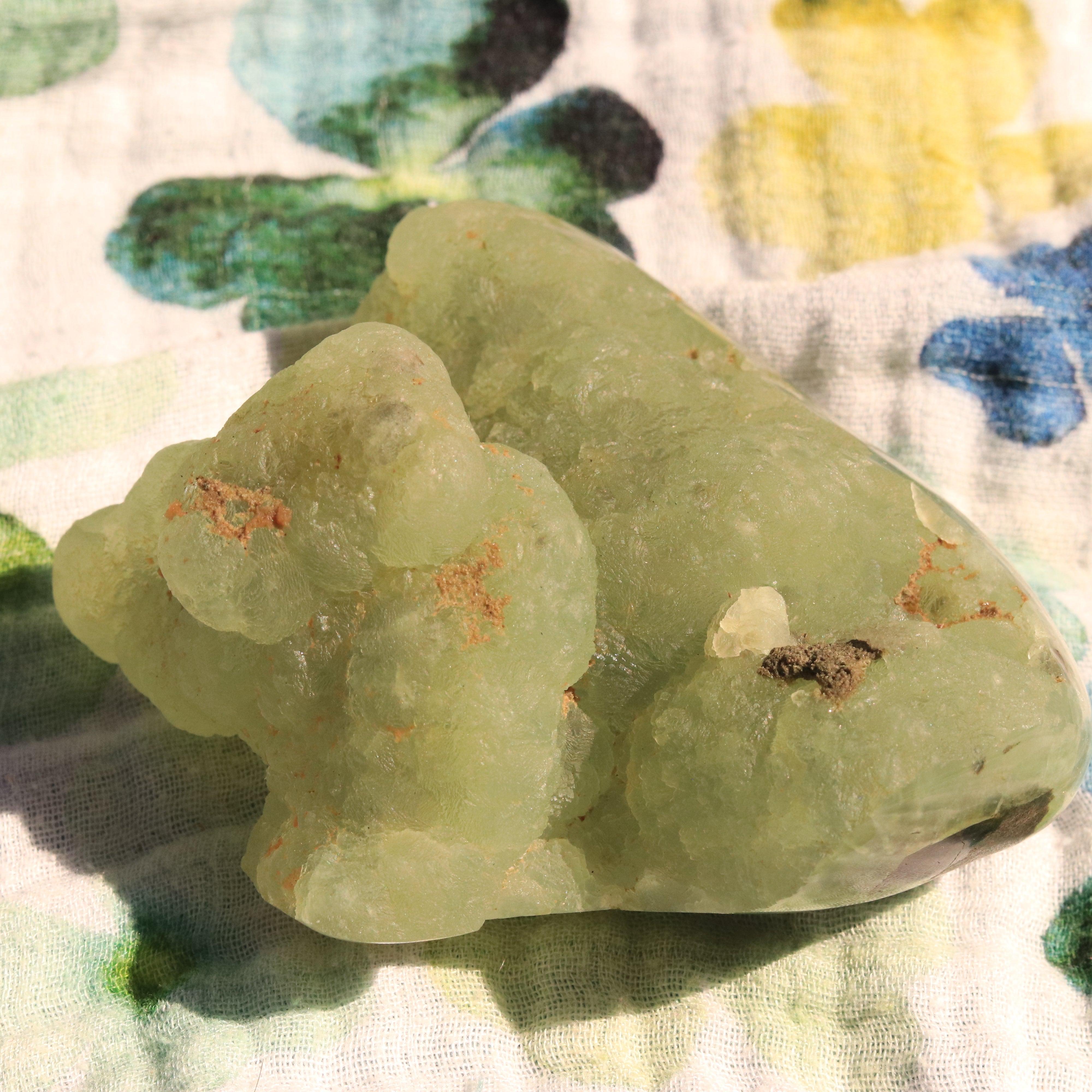 Rare Botryoidal Prehnite with Sparkling Epidote from Malawi, Africa