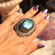Gorgeous Flashy Labradorite Mystic Goddess Ring ~ Adjustable for All Sizes