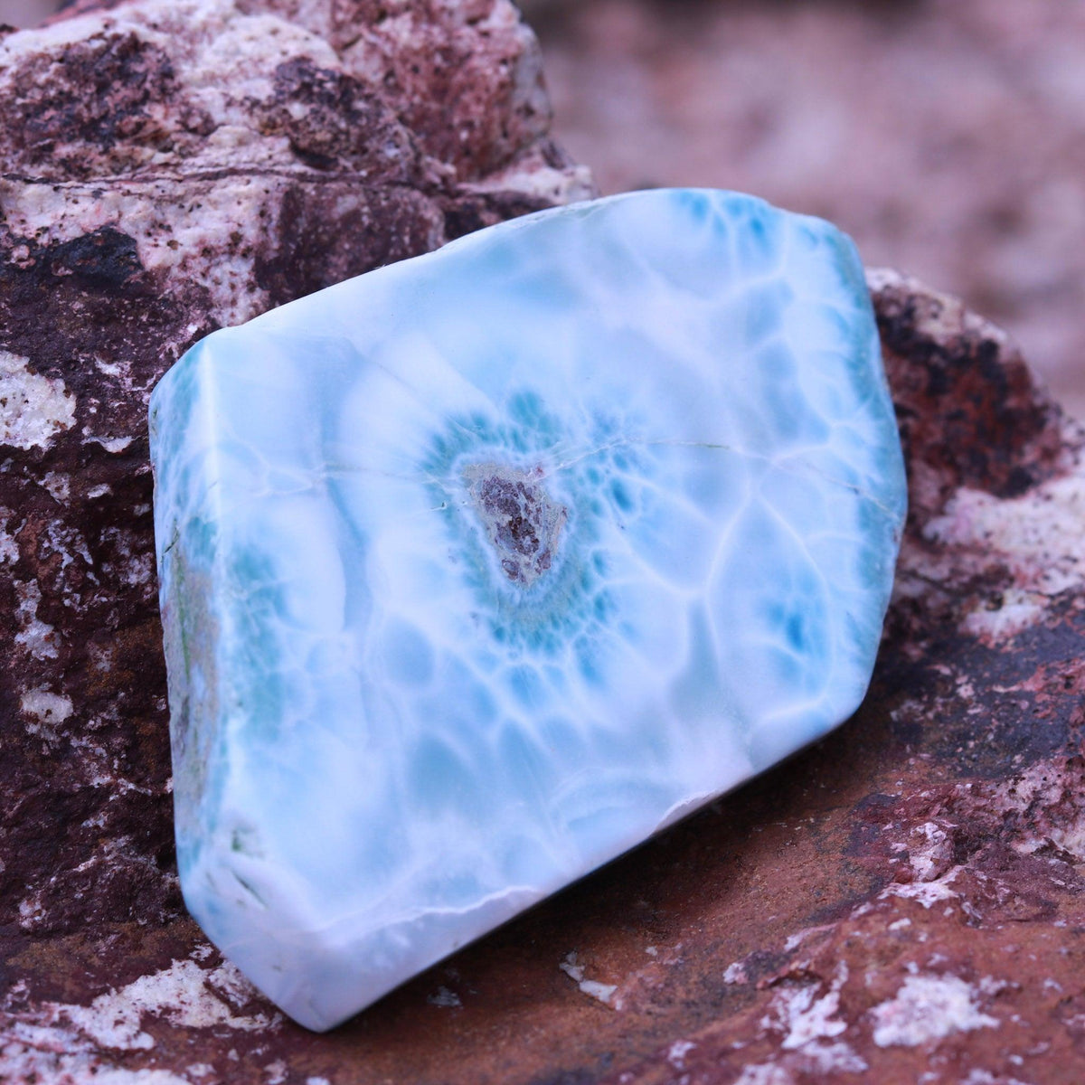 Silky Blue Larimar Polished Display Stone