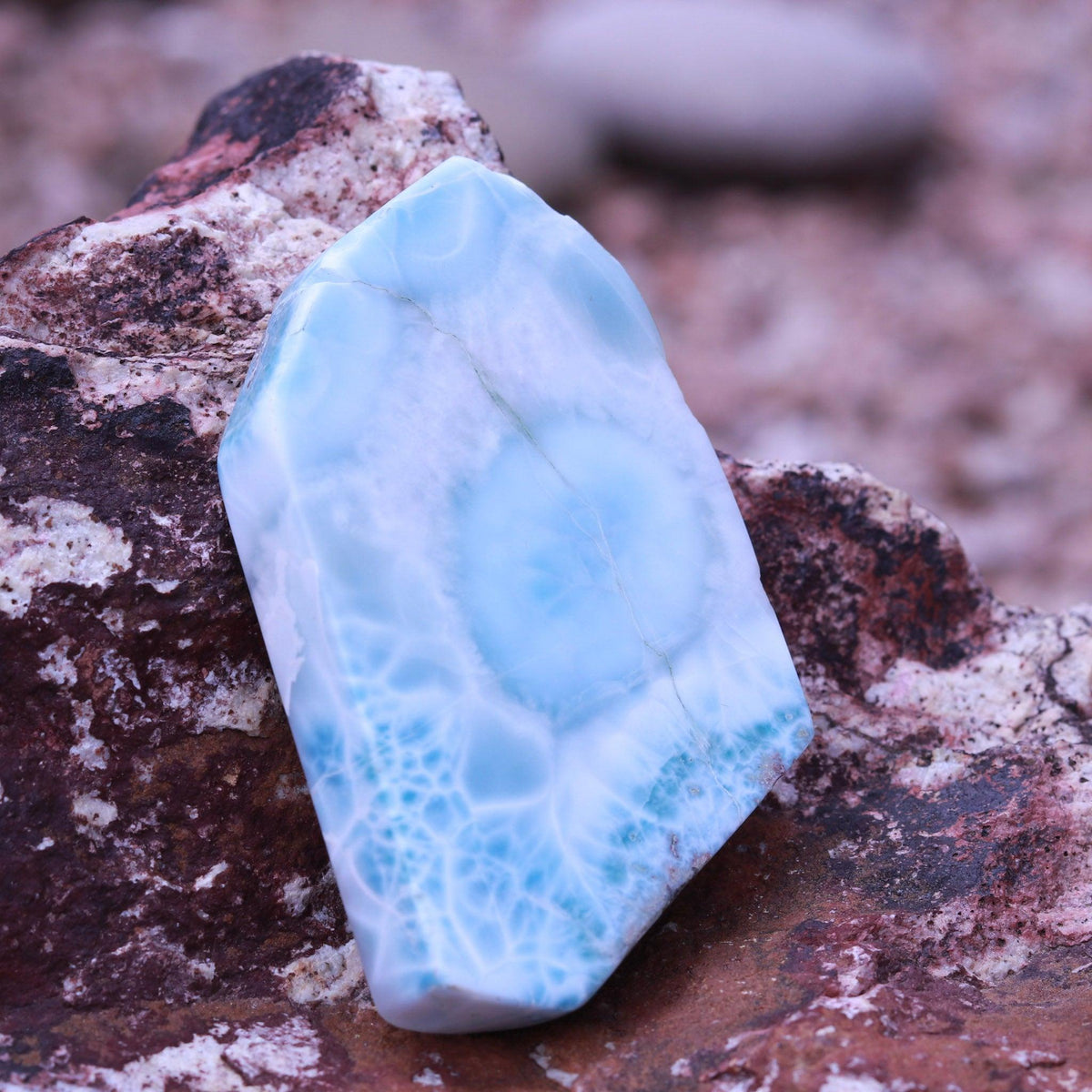 Silky Blue Larimar Polished Display Stone