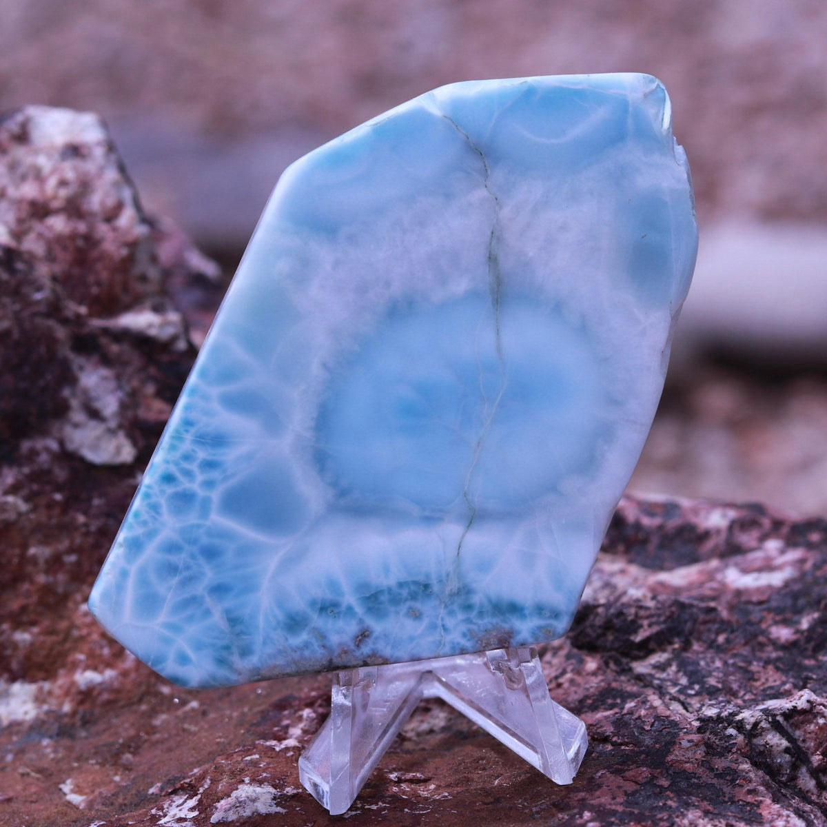 Silky Blue Larimar Polished Display Stone