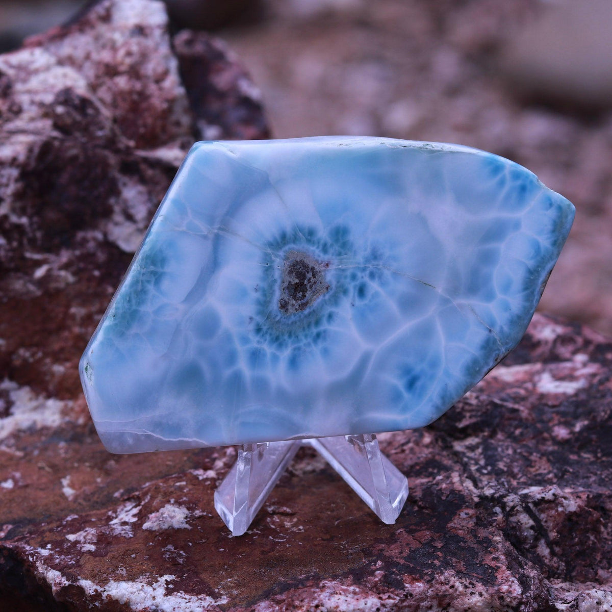 Silky Blue Larimar Polished Display Stone